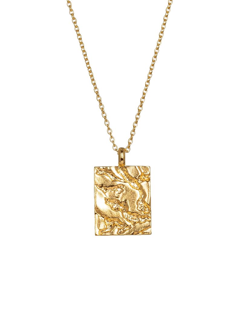 IX Studios - IX Rustic Square Pendant - halskæder - gold - 0