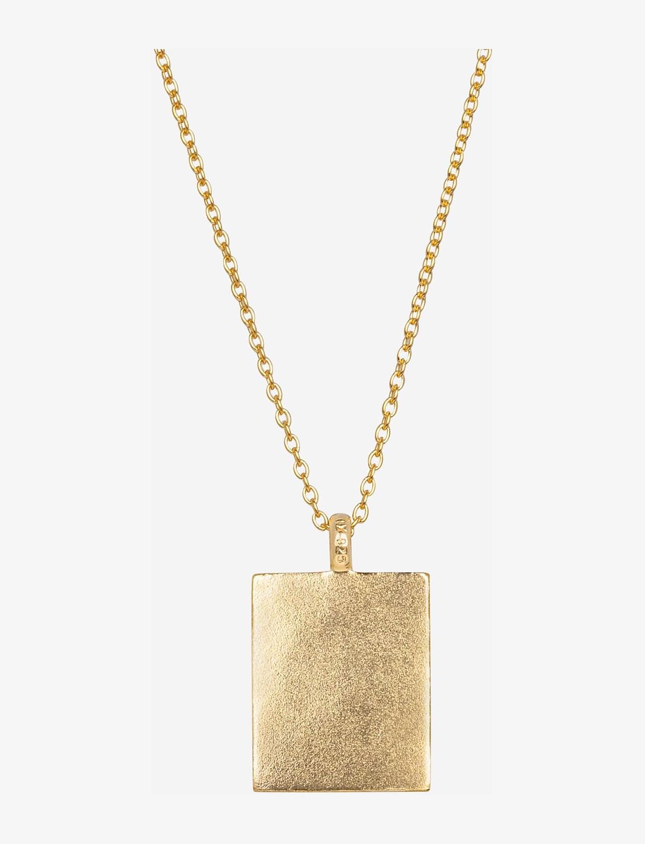 IX Studios - IX Rustic Square Pendant - halskæder - gold - 1