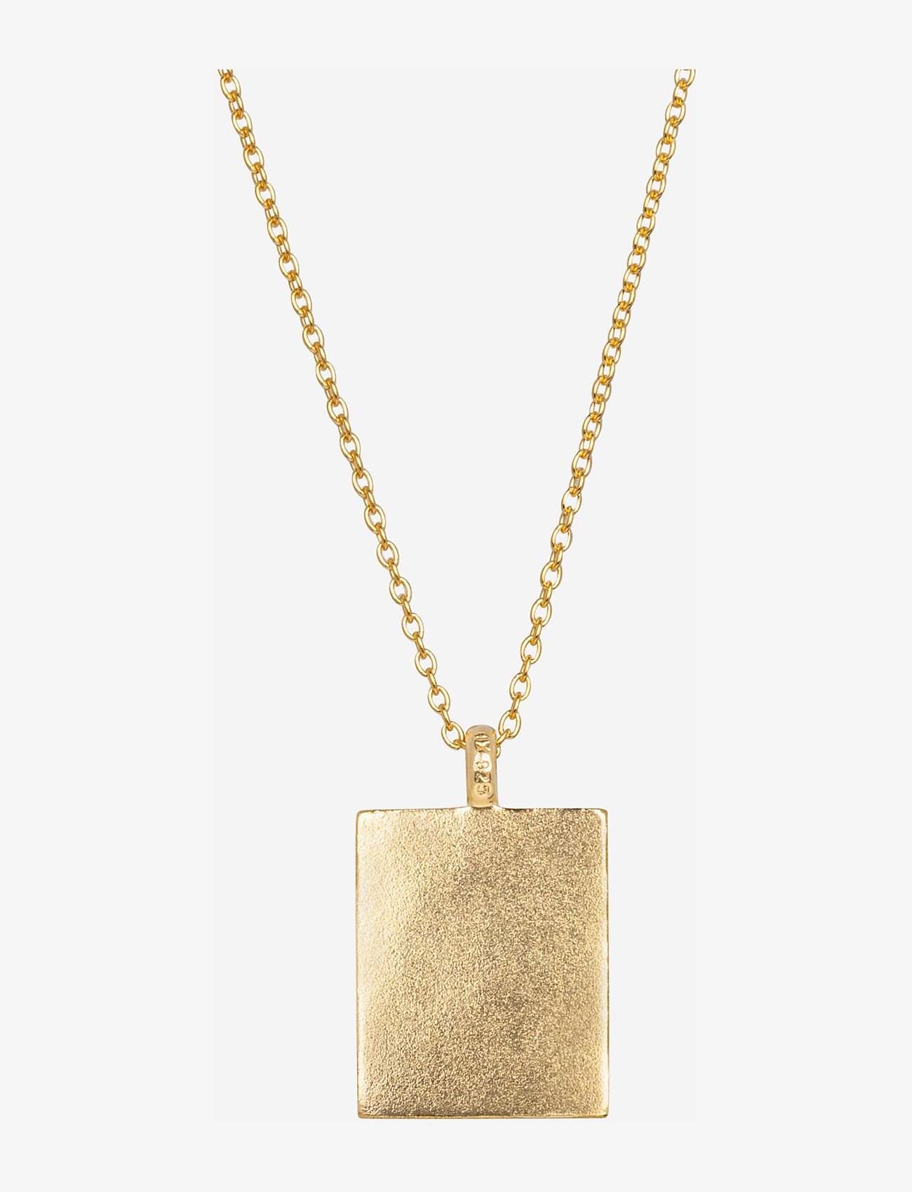 IX Studios - IX Rustic Square Pendant - chain necklaces - gold - 1