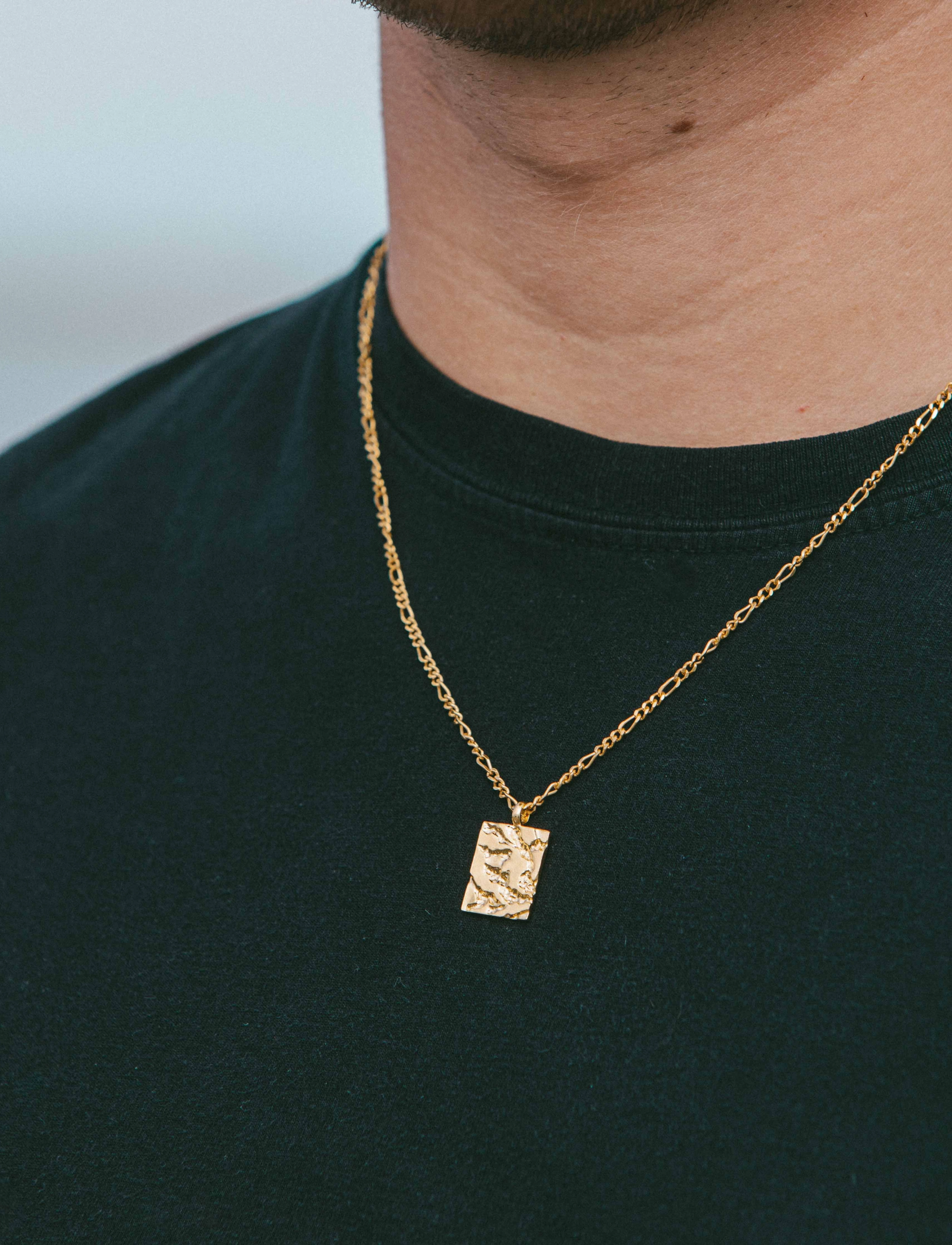 IX Studios - IX Rustic Square Pendant - gold - 3