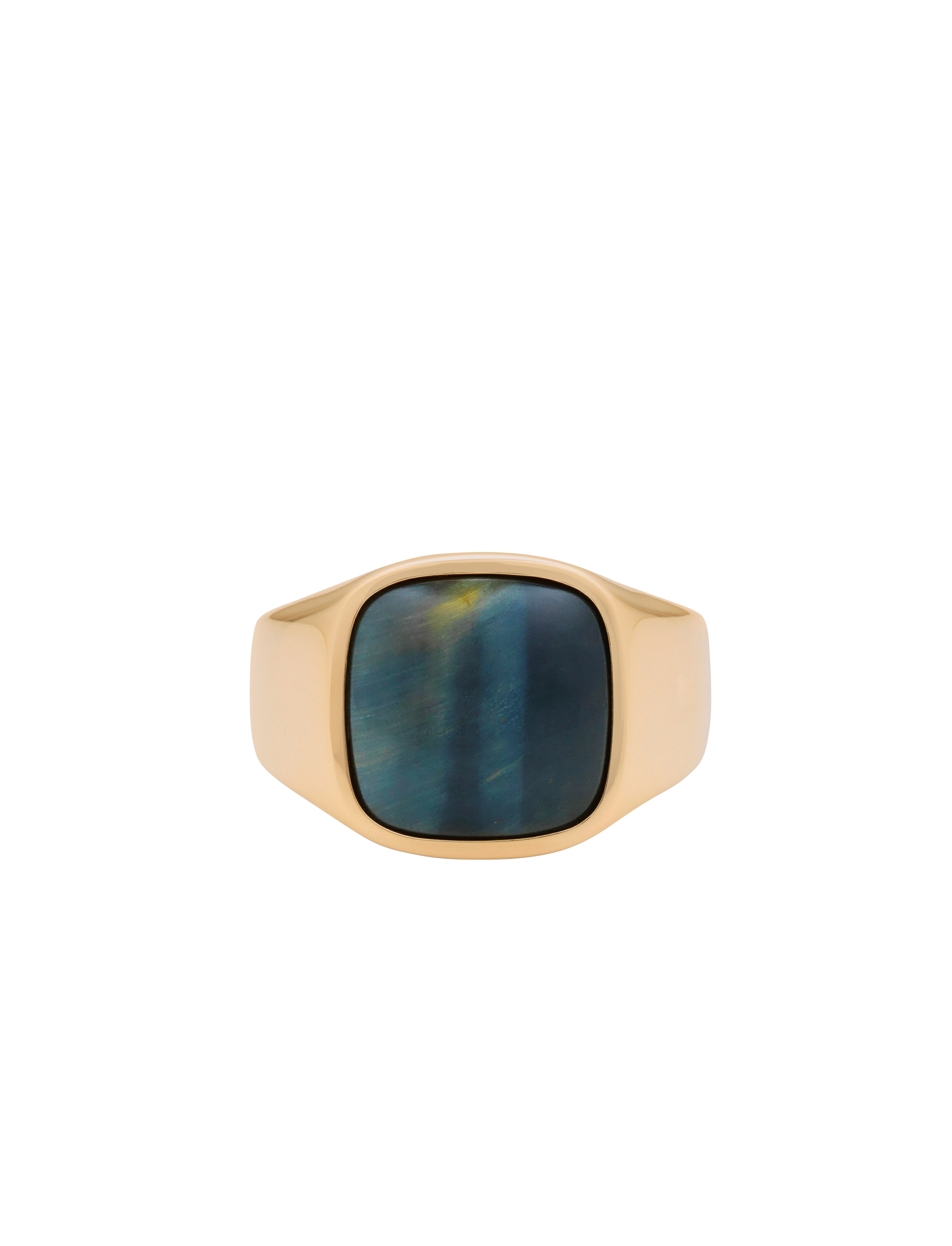 IX Studios IX Cushion Signet Ring Hawks Eye - Accessoarer - GOLD / gold