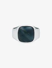 IX Studios - IX Cushion Signet Ring Hawks Eye Silver - ringe - silver - 1