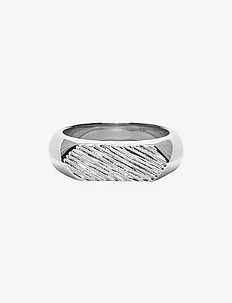 IX Mini Brushed Hexagon Ring Silver, IX Studios