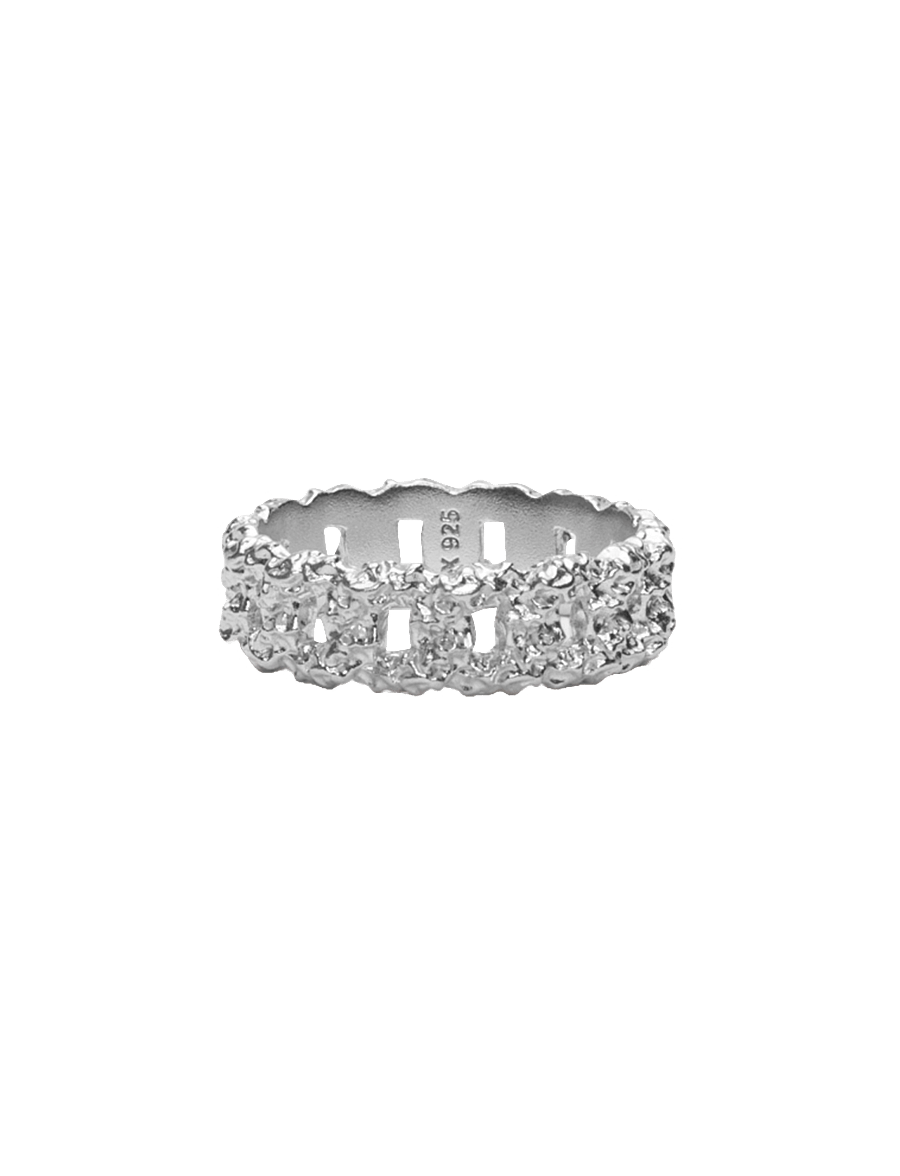 IX Studios - IX Crunchy Curb Ring Silver - ringe - silver - 0