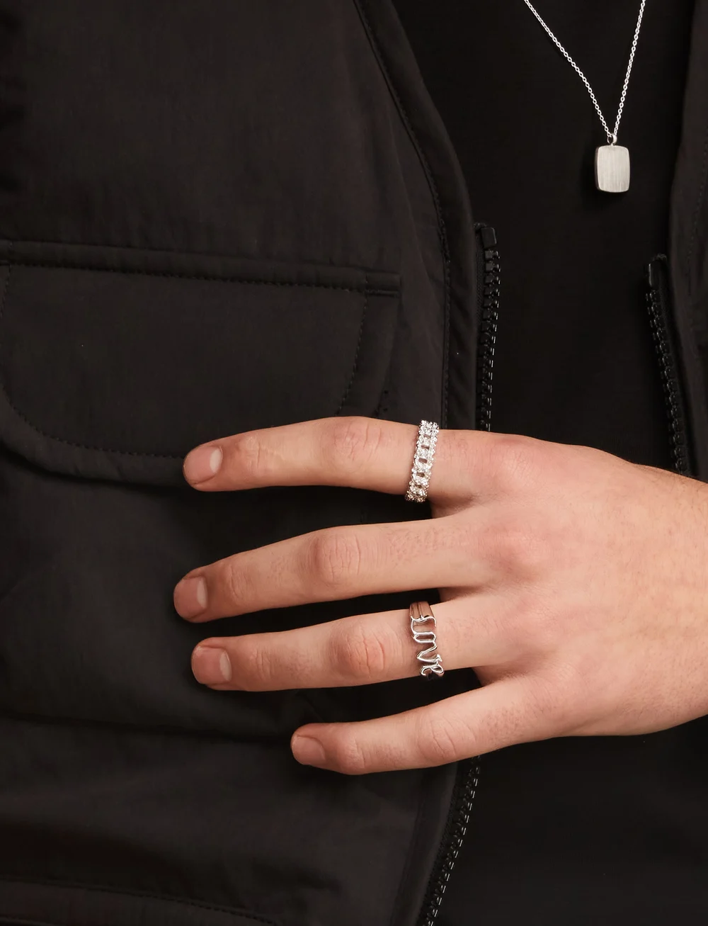 IX Studios - IX Crunchy Curb Ring Silver - jewellry - silver - 1