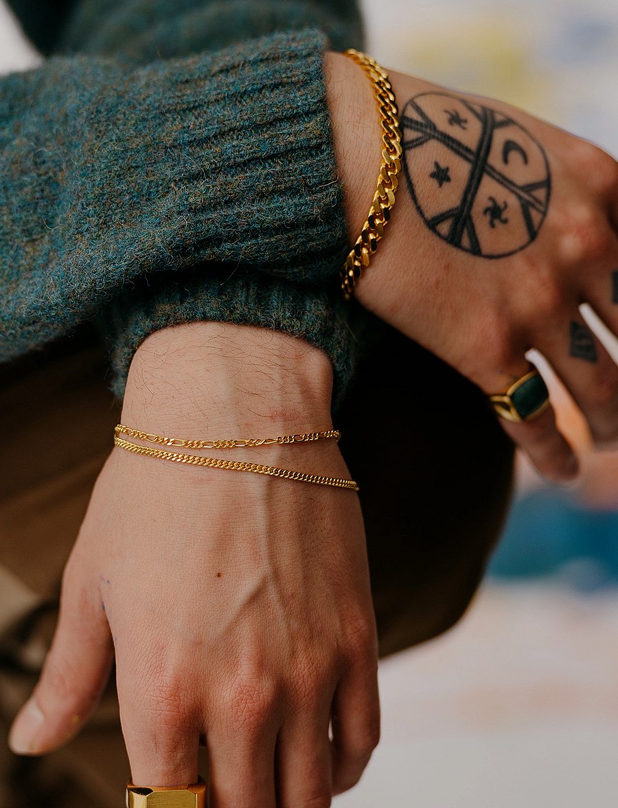 IX Studios - IX Figaro Bracelet - keðjuarmbönd - gold - 0