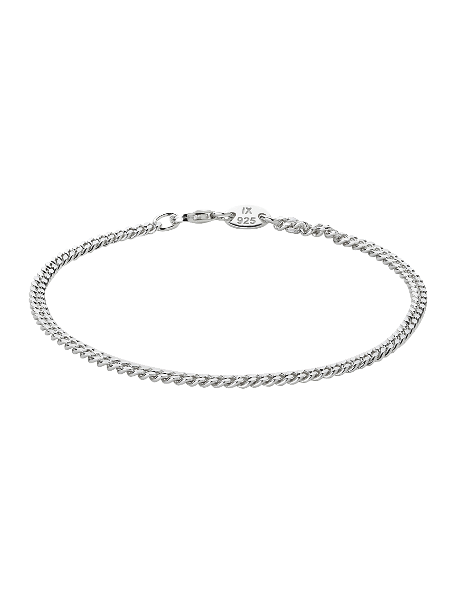 IX Studios - IX Curb Medi Bracelet Silver - kettenarmbänder - silver - 1