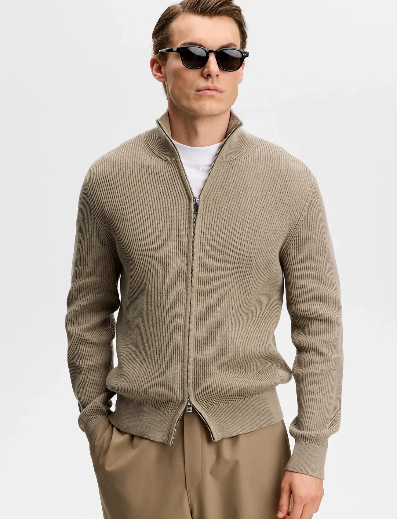 J. Lindeberg Alexis Full Zip Cardigan - Beige - S 1