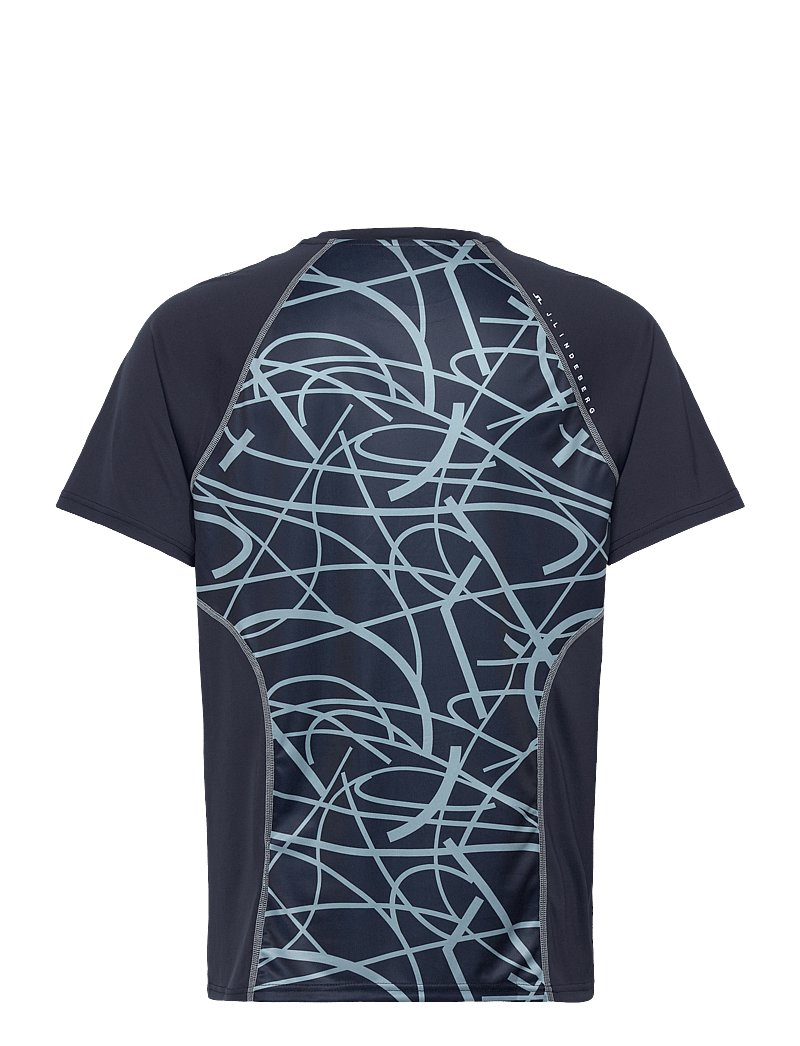 J. Lindeberg - Alfonso Printed T-shirt - alussärgid ja t-särgid - jl navy - 2