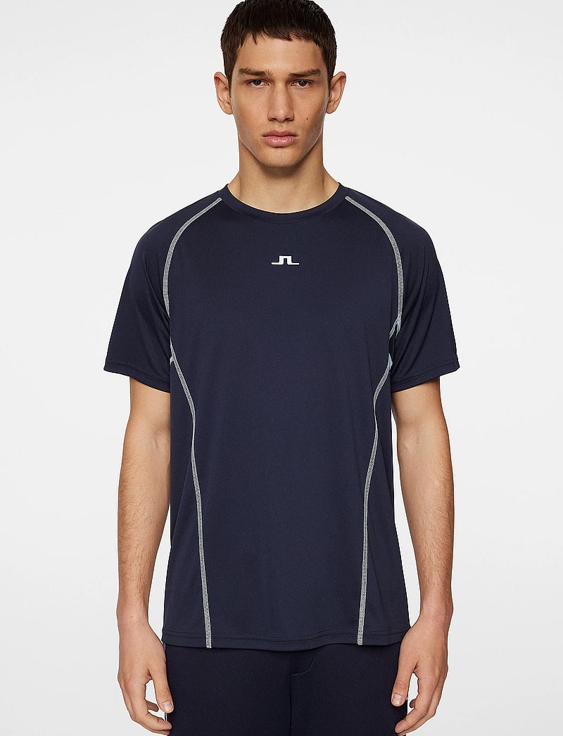 J. Lindeberg - Alfonso Printed T-shirt - alussärgid ja t-särgid - jl navy - 0