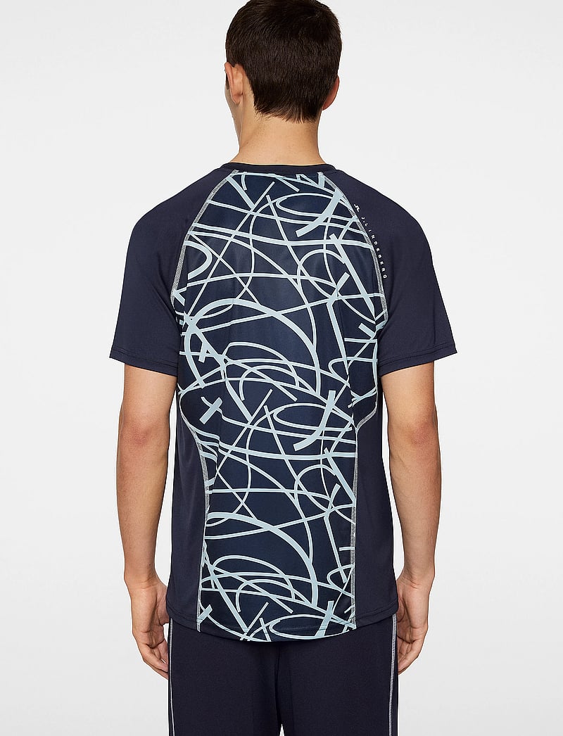 J. Lindeberg - Alfonso Printed T-shirt - alussärgid ja t-särgid - jl navy - 3