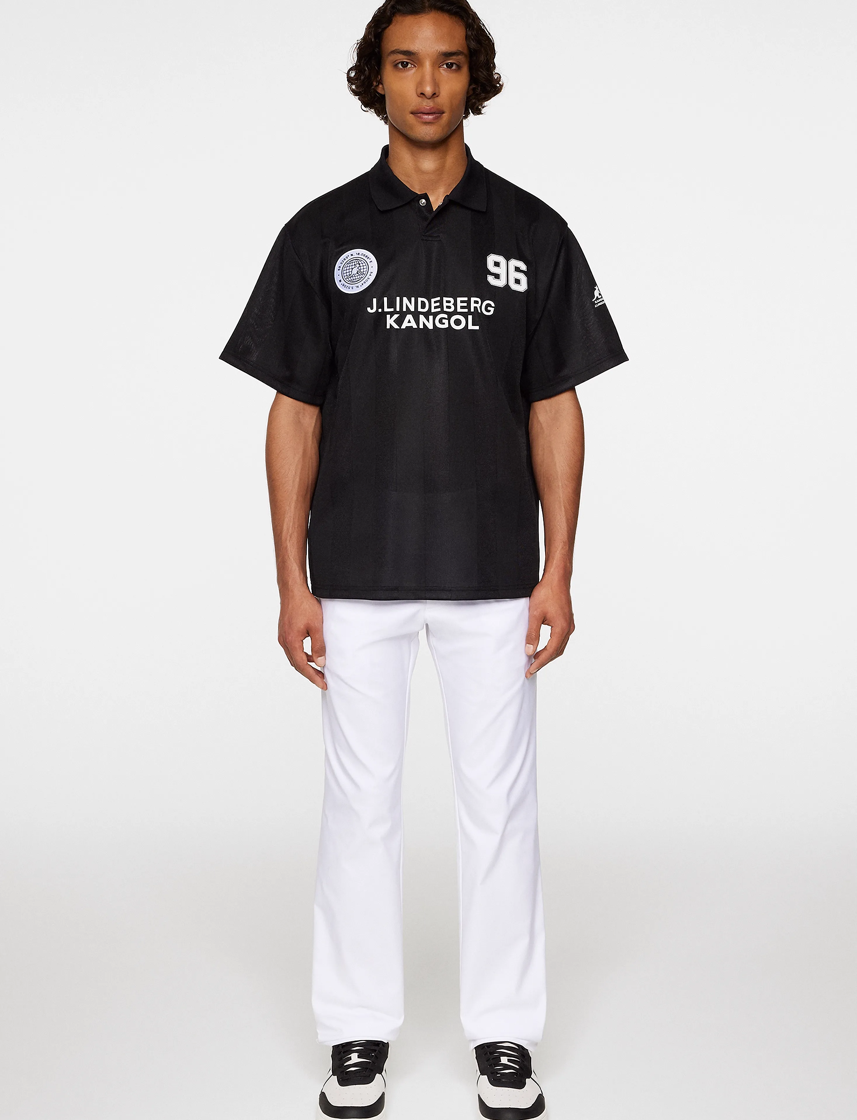 J. Lindeberg - Paul Football Jersey - oberteile & t-shirts - black - 4