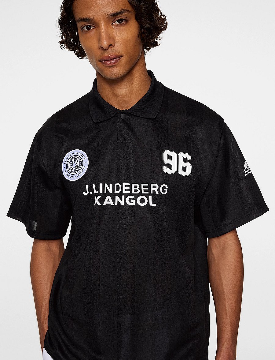 J. Lindeberg - Paul Football Jersey - oberteile & t-shirts - black - 5