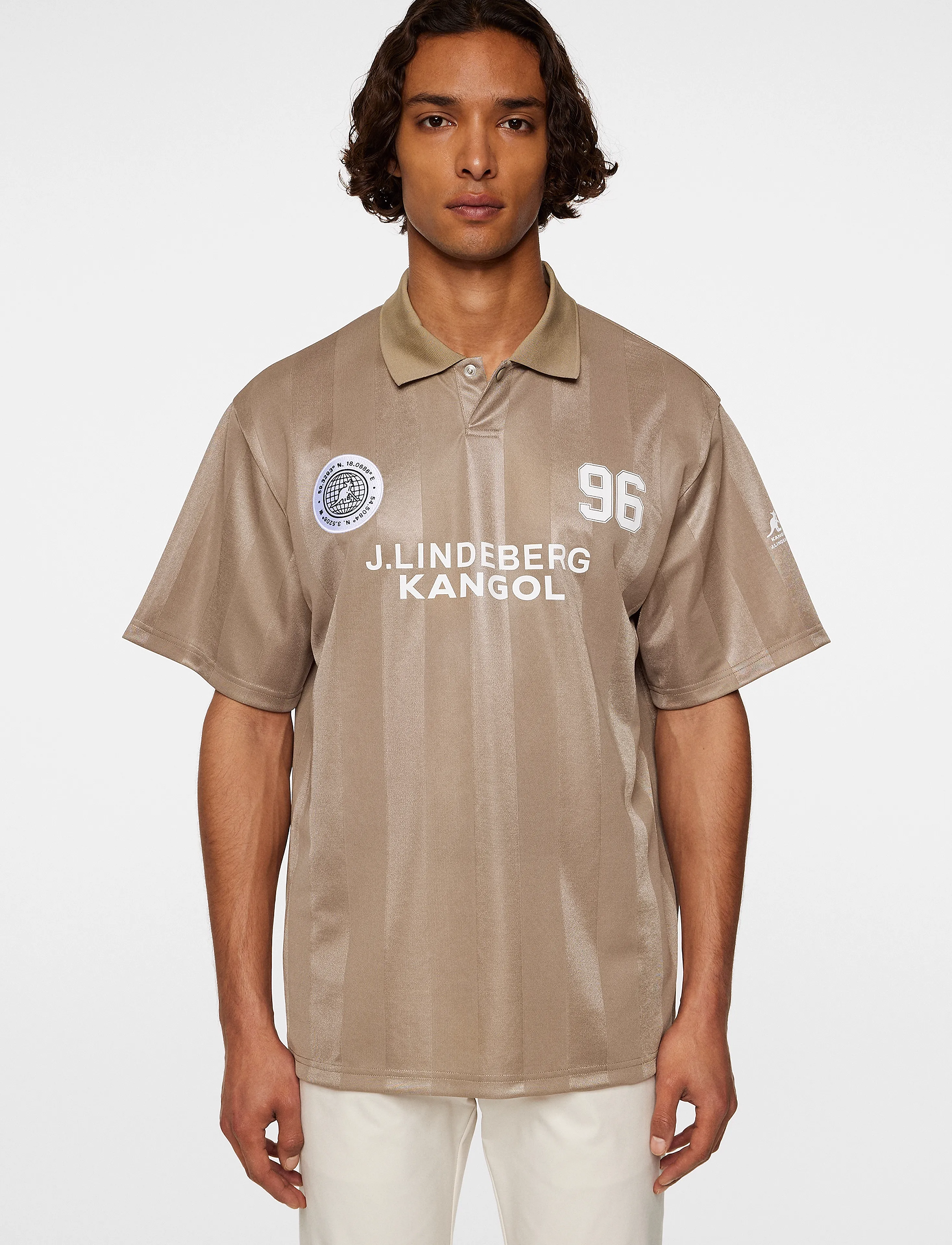 J. Lindeberg Paul Football Jersey, Mænd, Fodboldtrøje, Brun, Str: L