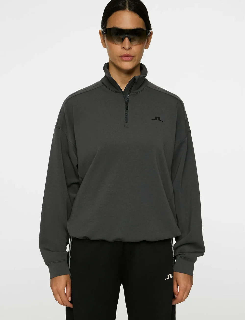 J. Lindeberg - Airy Zip Sweatshirt - hverdags stil - asphalt - 0