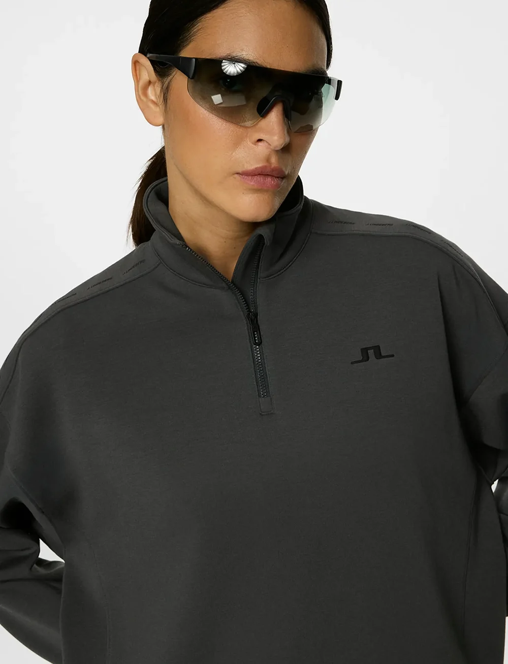 J. Lindeberg - Airy Zip Sweatshirt - hverdags stil - asphalt - 5