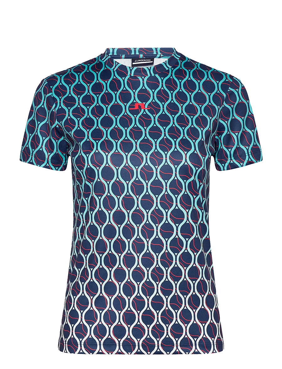 J. Lindeberg - Ada Printed T-shirt - racket fade estate - 1
