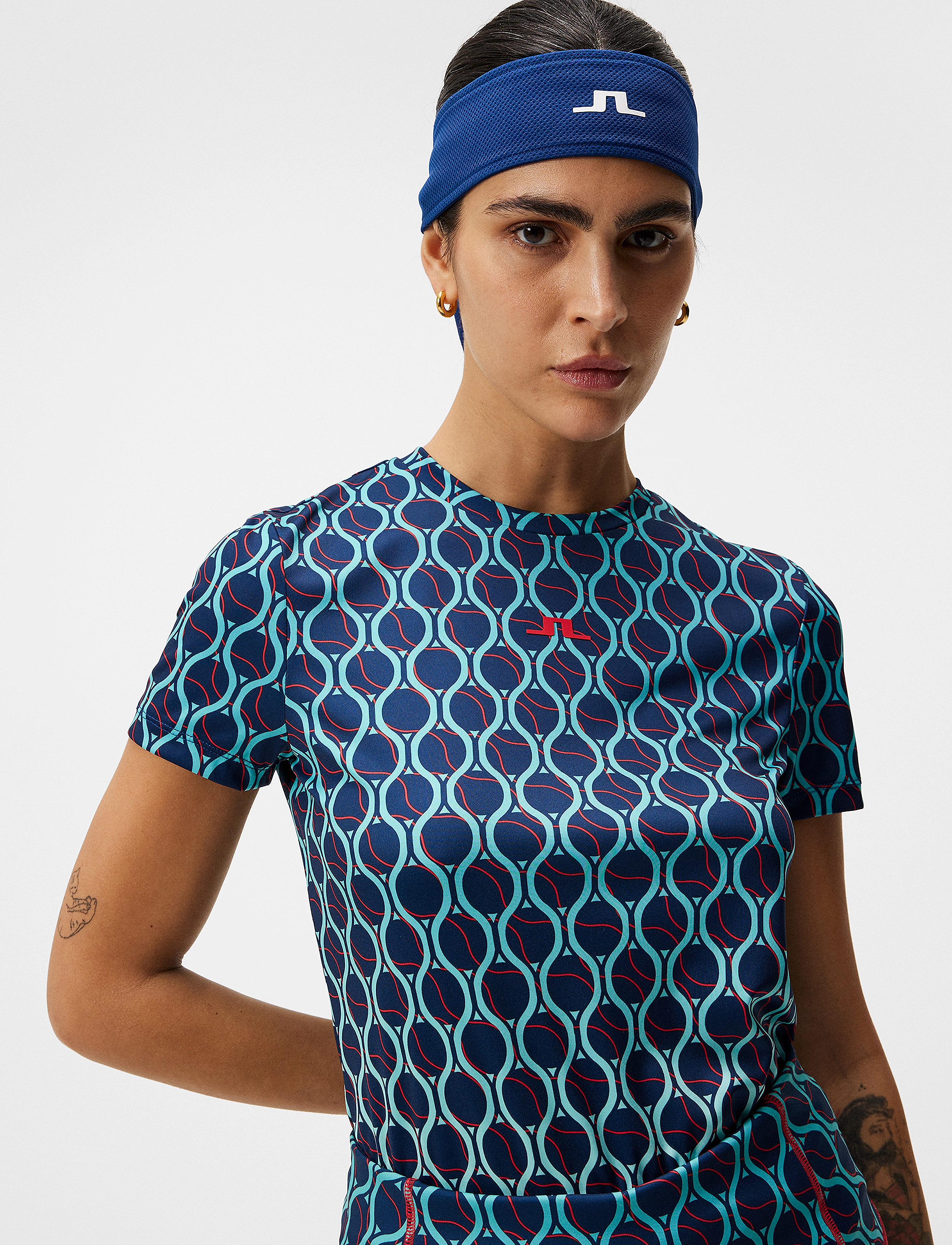 J. Lindeberg - Ada Printed T-shirt - racket fade estate - 5