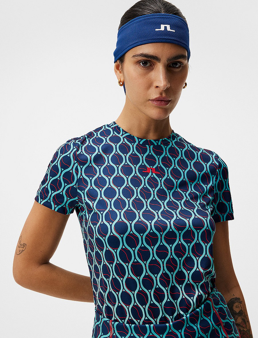 J. Lindeberg - Ada Printed T-shirt - racket fade estate - 5