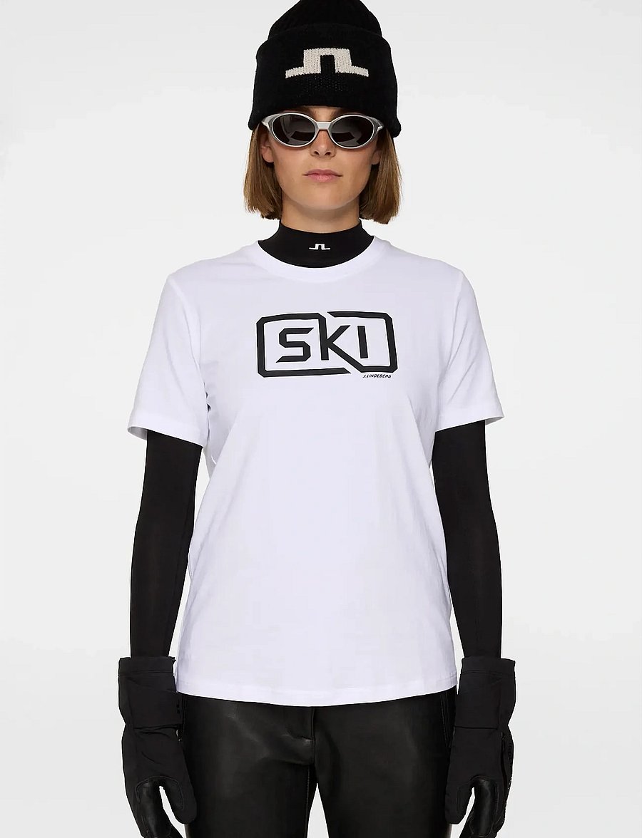 J. Lindeberg - Malia T-shirt - palaidinės ir marškinėliai - white - 0