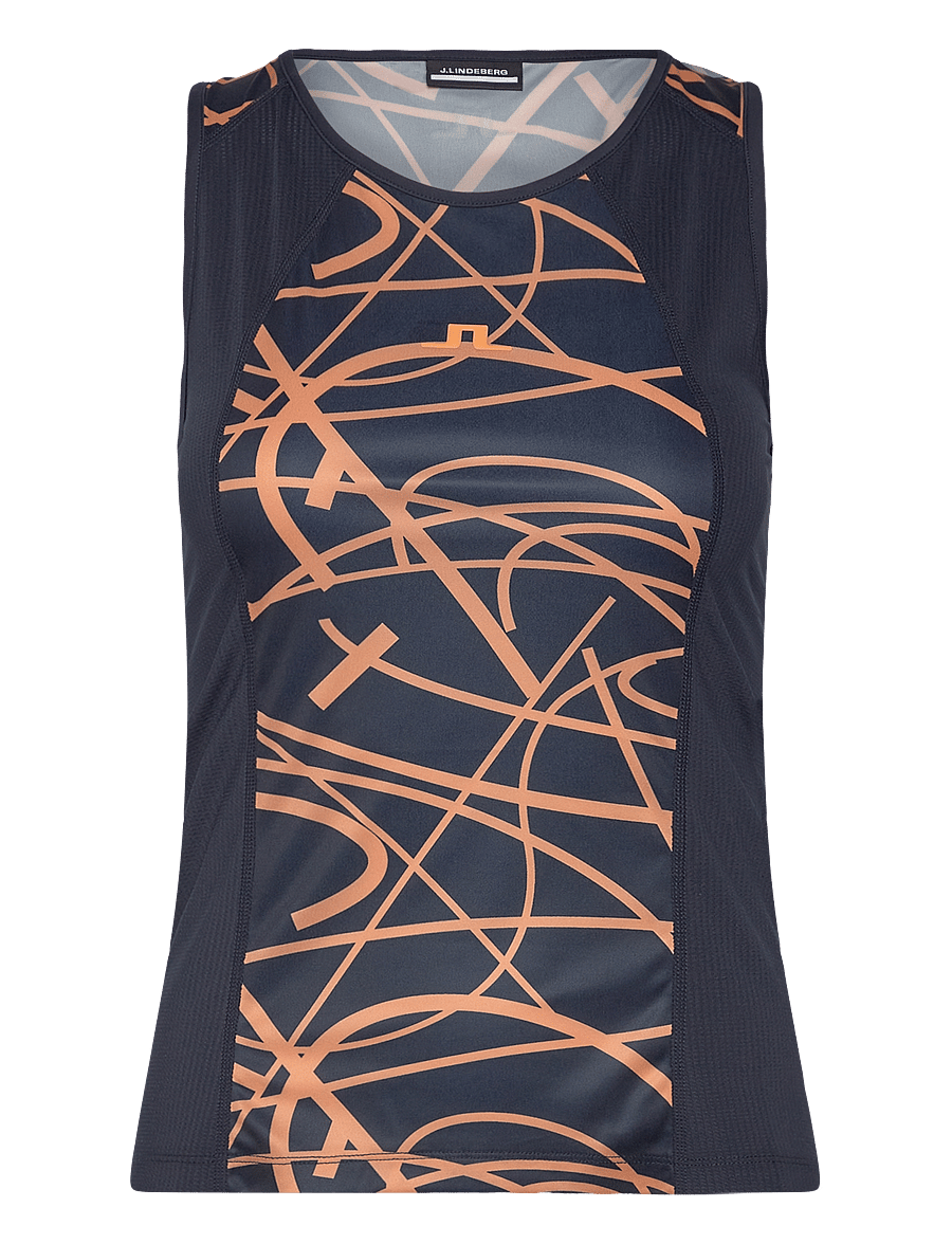 J. Lindeberg - Miria Printed Top - tank tops - court swirl navy mock m - 1