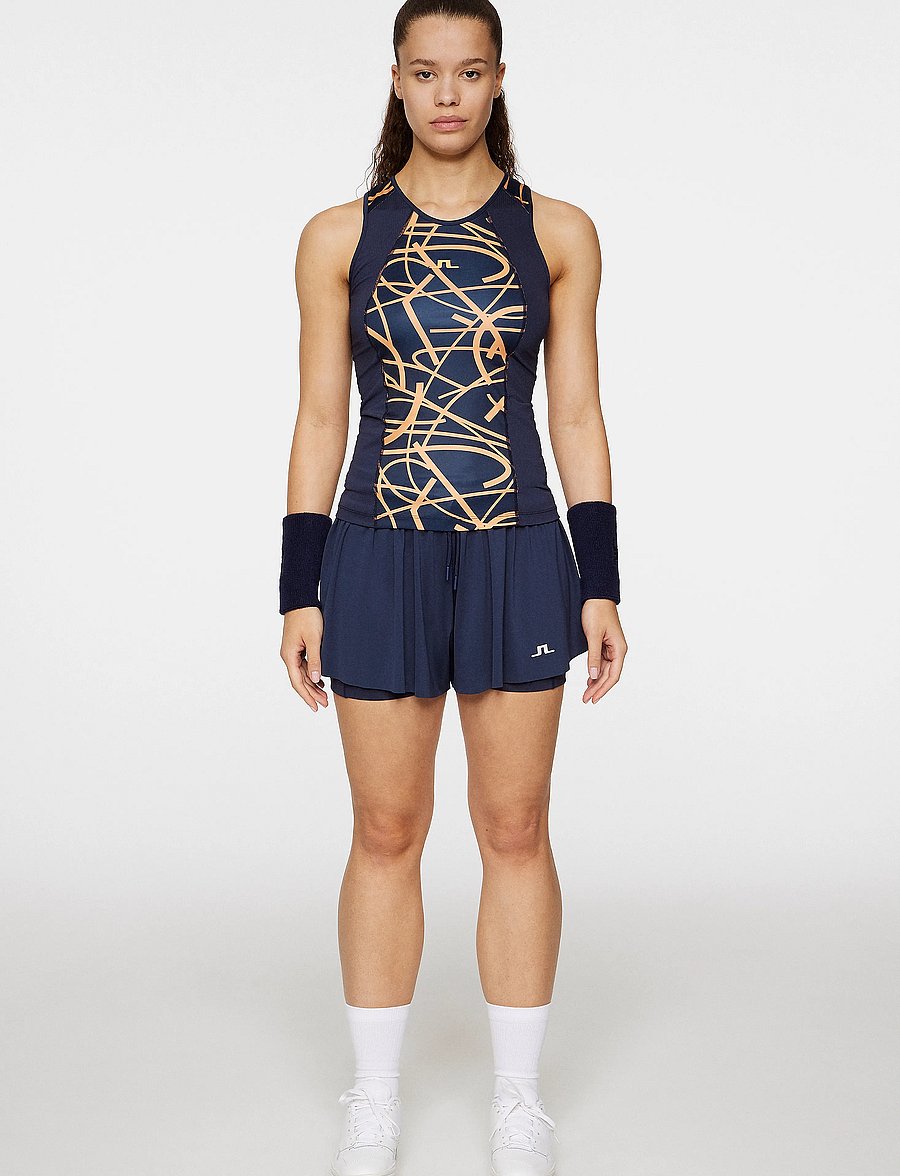 J. Lindeberg - Miria Printed Top - tank tops - court swirl navy mock m - 4