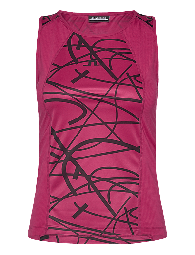 J. Lindeberg Miria Printed Top - Alussärgid - COURT SWIRL VIVACIOUS M / pink/rose