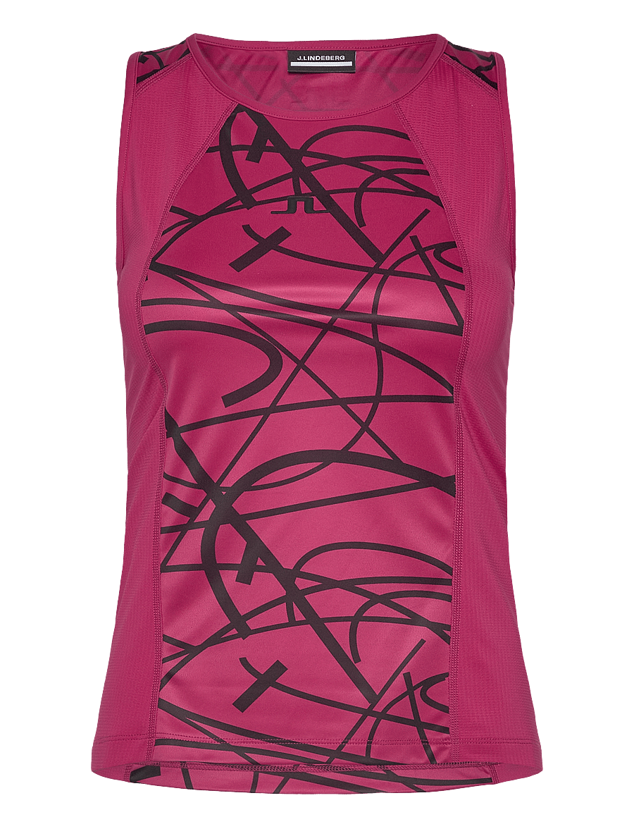 J. Lindeberg - Miria Printed Top - tank tops - court swirl vivacious m - 1