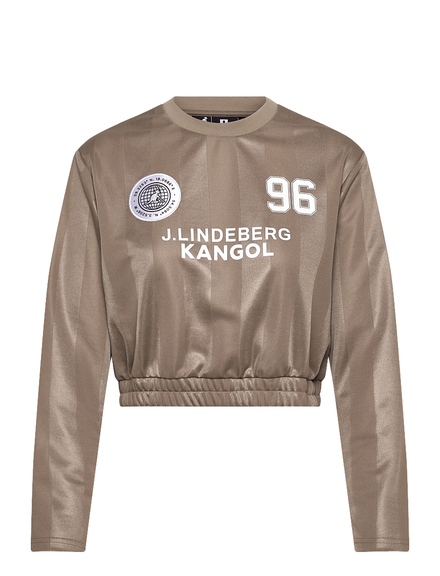 J. Lindeberg - Fiona Football Jersey - crop-tops - vintage khaki - 1
