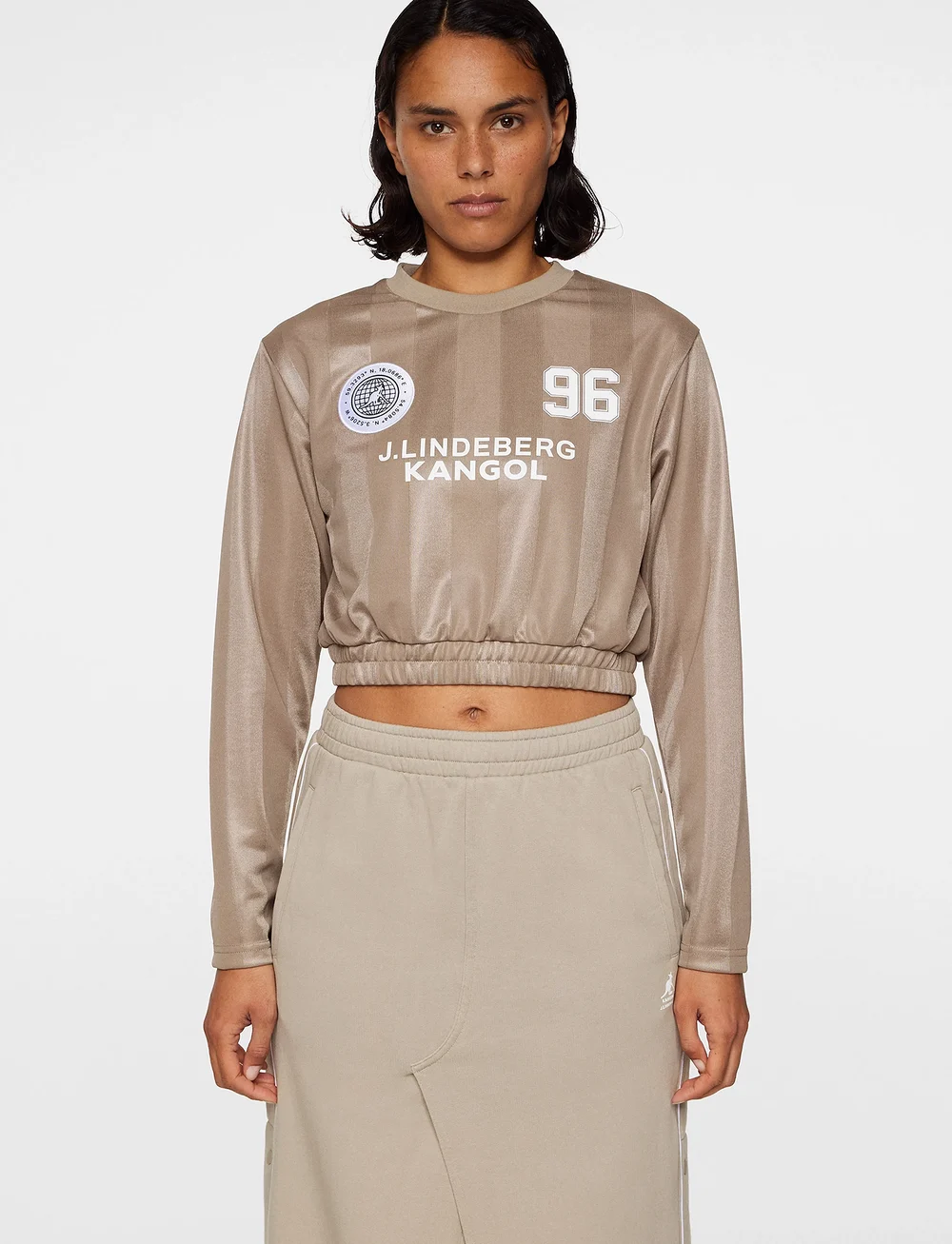 J. Lindeberg - Fiona Football Jersey - alussärgid ja t-särgid - vintage khaki - 0