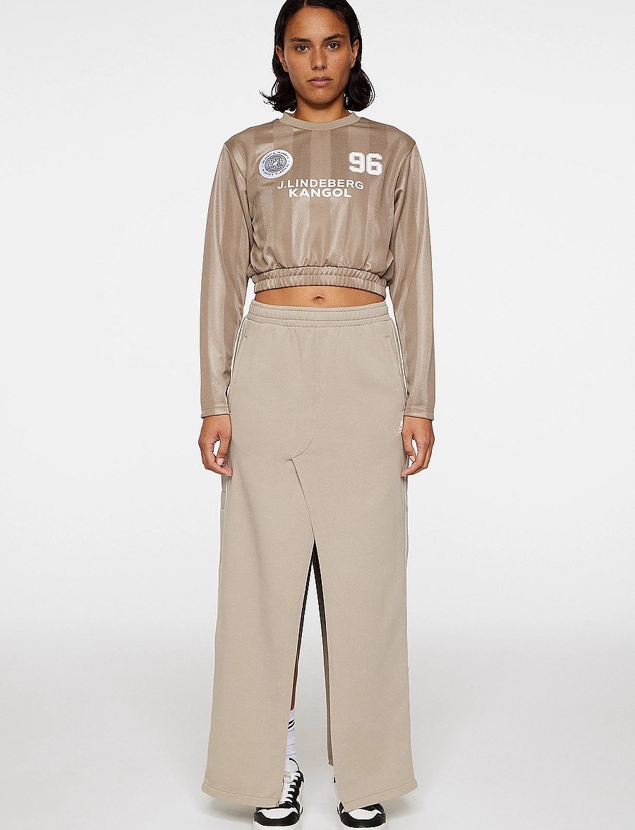 J. Lindeberg - Fiona Football Jersey - crop-tops - vintage khaki - 4
