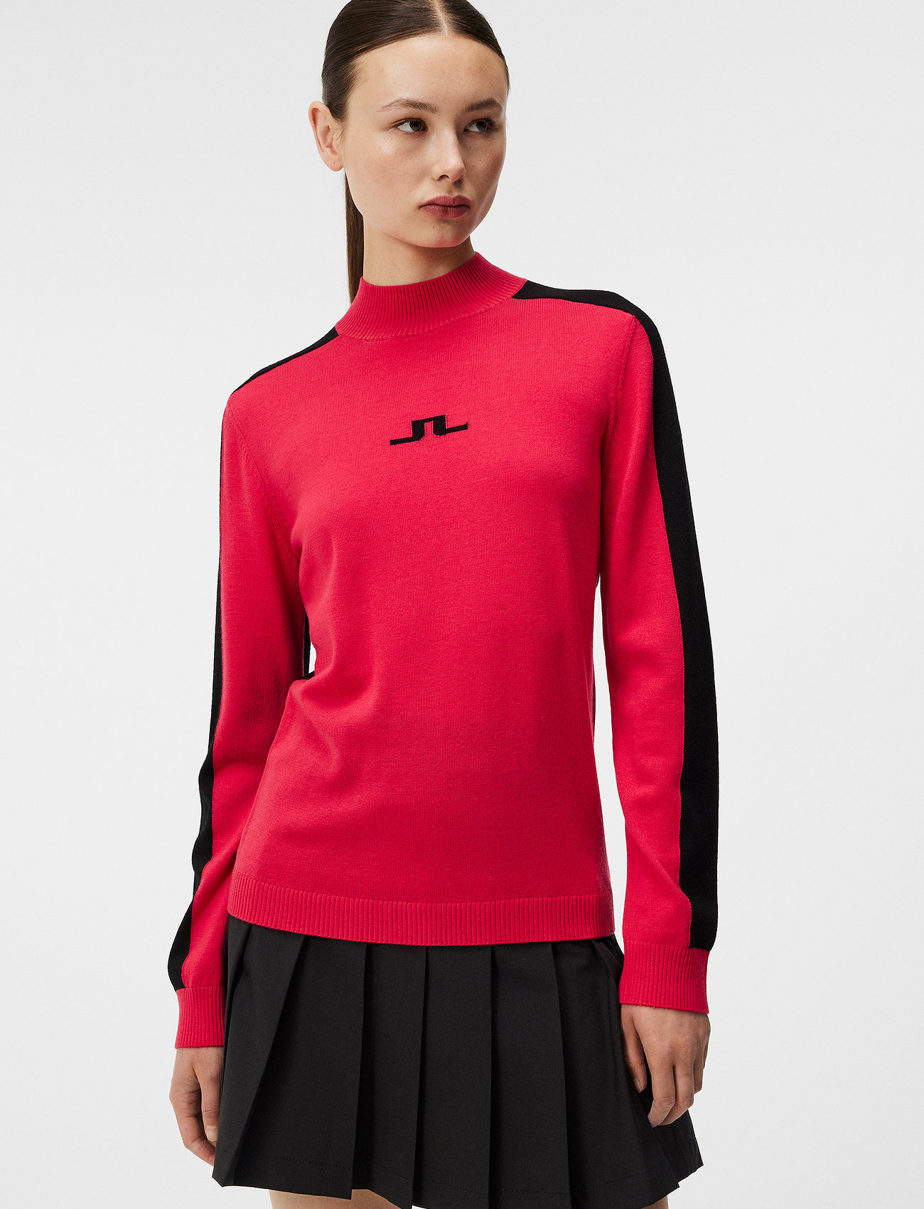 J. Lindeberg - Adeline Knitted Sweater - poolopaidat - rose red - 1