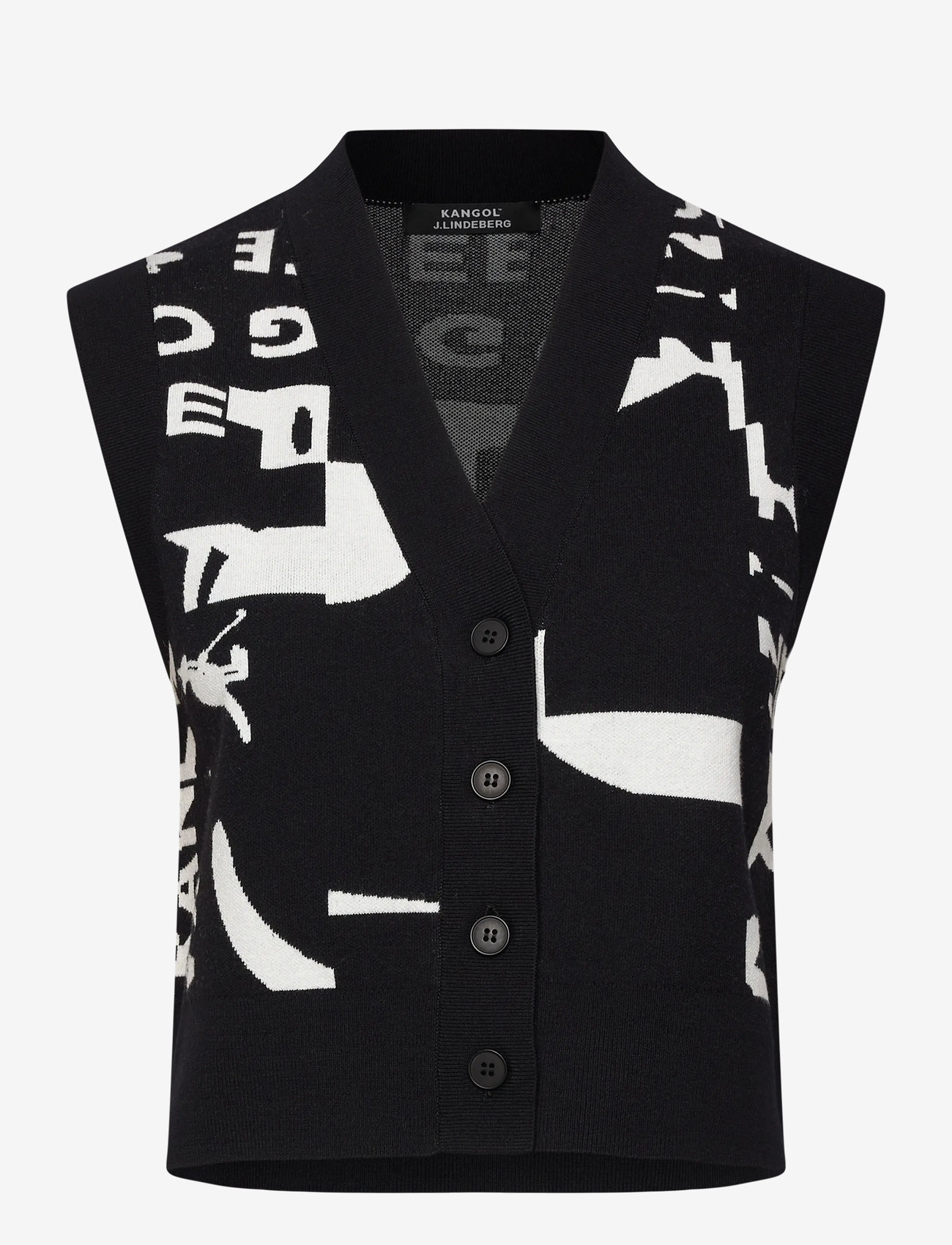 J. Lindeberg - Jackie Jacquard Vest - jl kangol black white m - 1