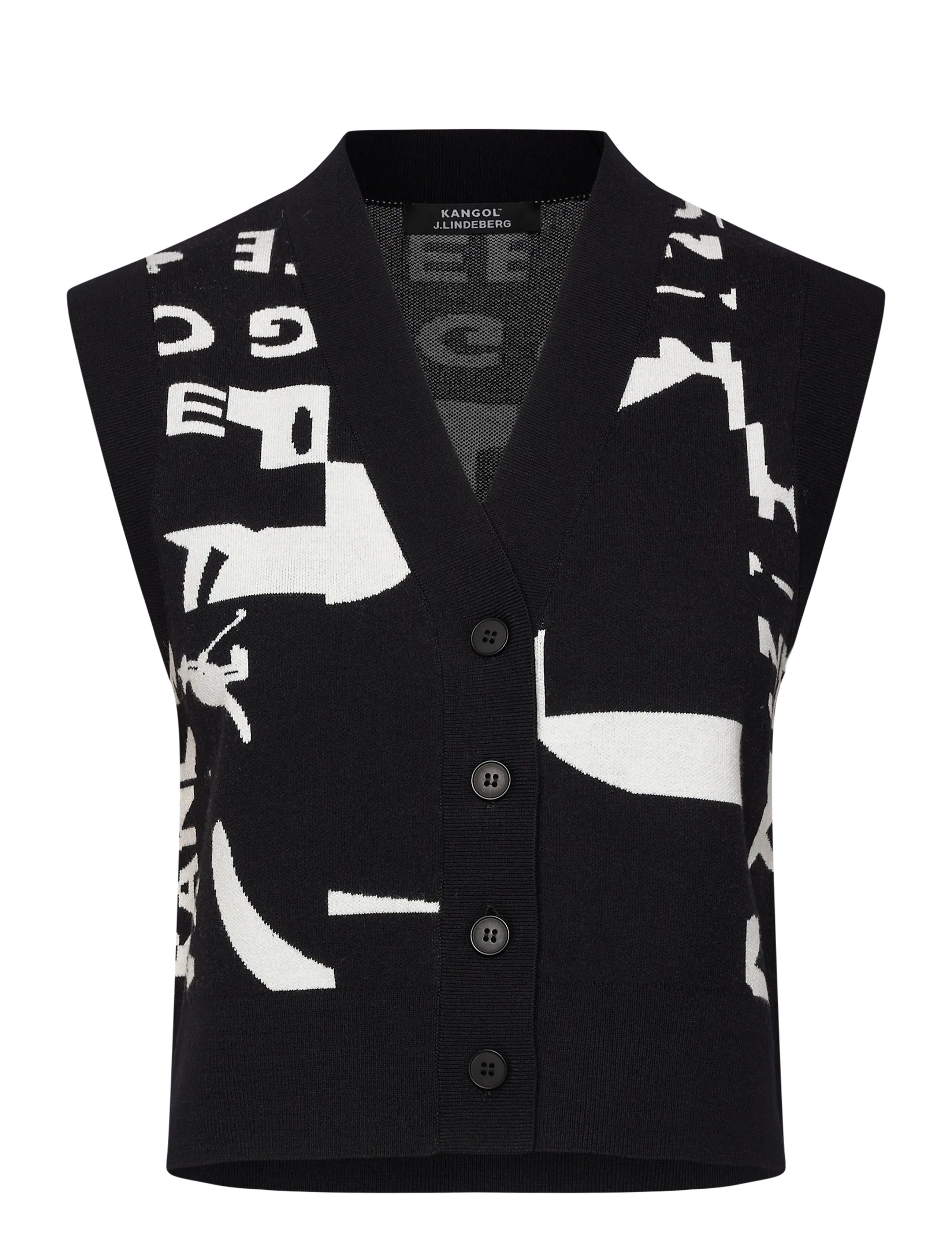 J. Lindeberg Jackie Jacquard Vest - Overdele - JL KANGOL BLACK WHITE M / black
