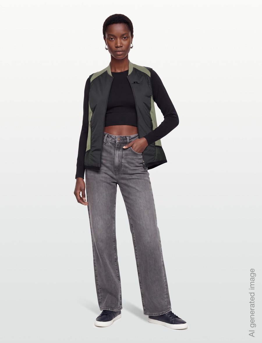 J. Lindeberg - Sanaa Hybrid Vest - outdoor - oil green - 0