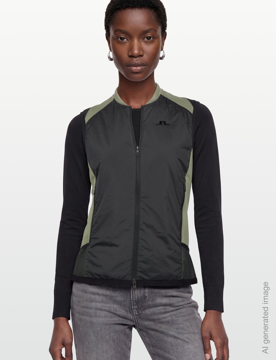 J. Lindeberg - Sanaa Hybrid Vest - outdoor - oil green - 3