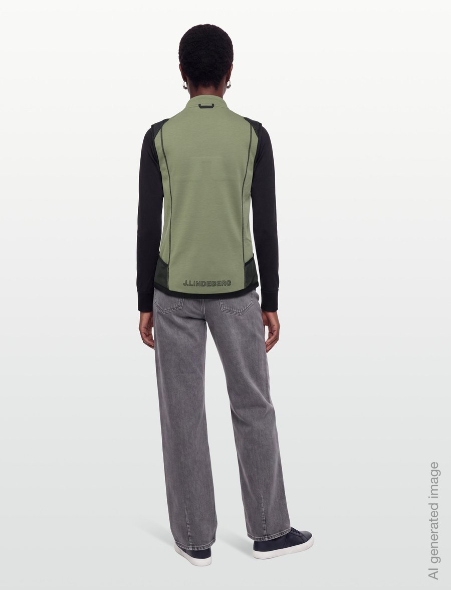 J. Lindeberg - Sanaa Hybrid Vest - outdoor - oil green - 4