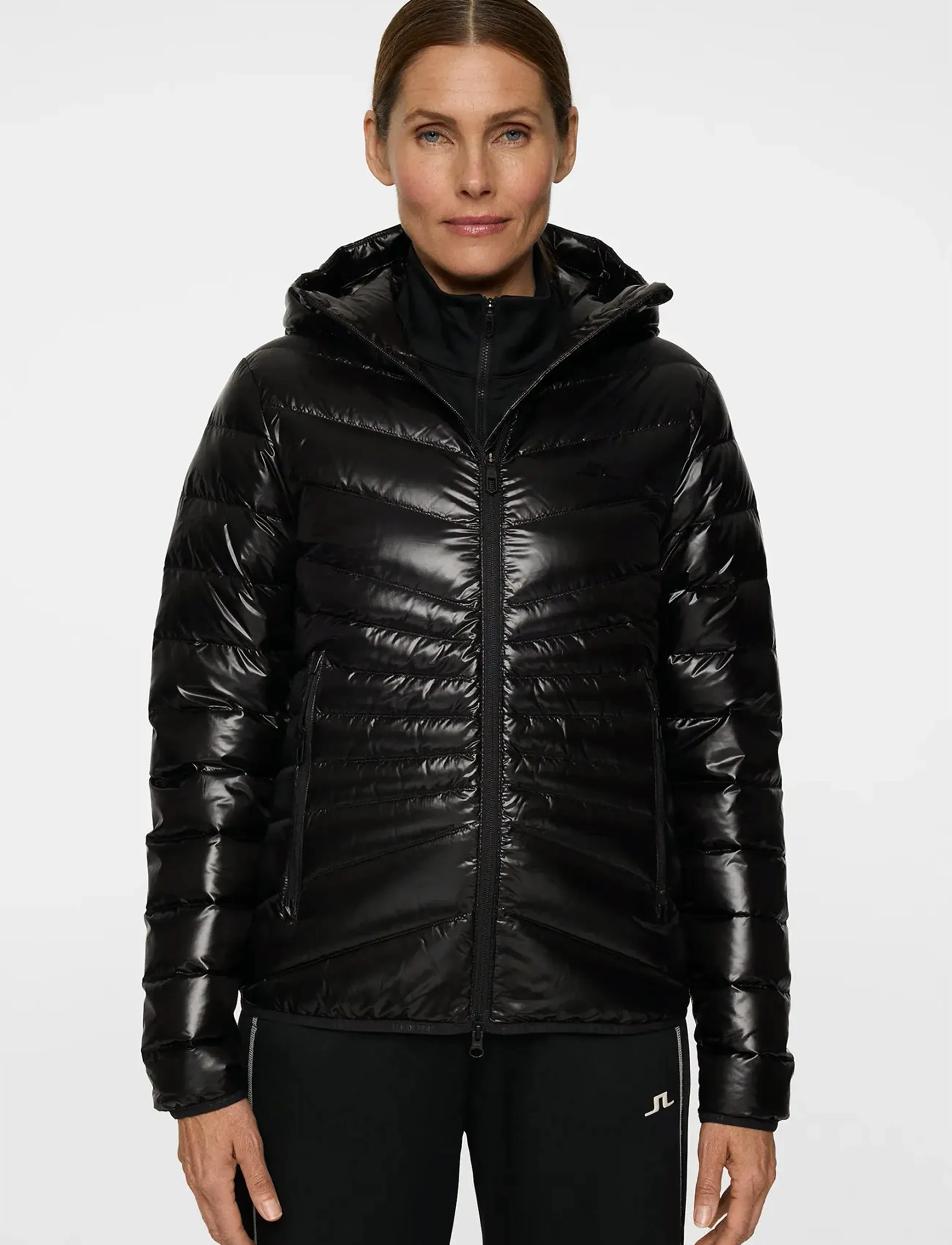 J. Lindeberg Lara Light Down Hood, XL, Jackets, Schwarz - Padded Jacket, Frauen