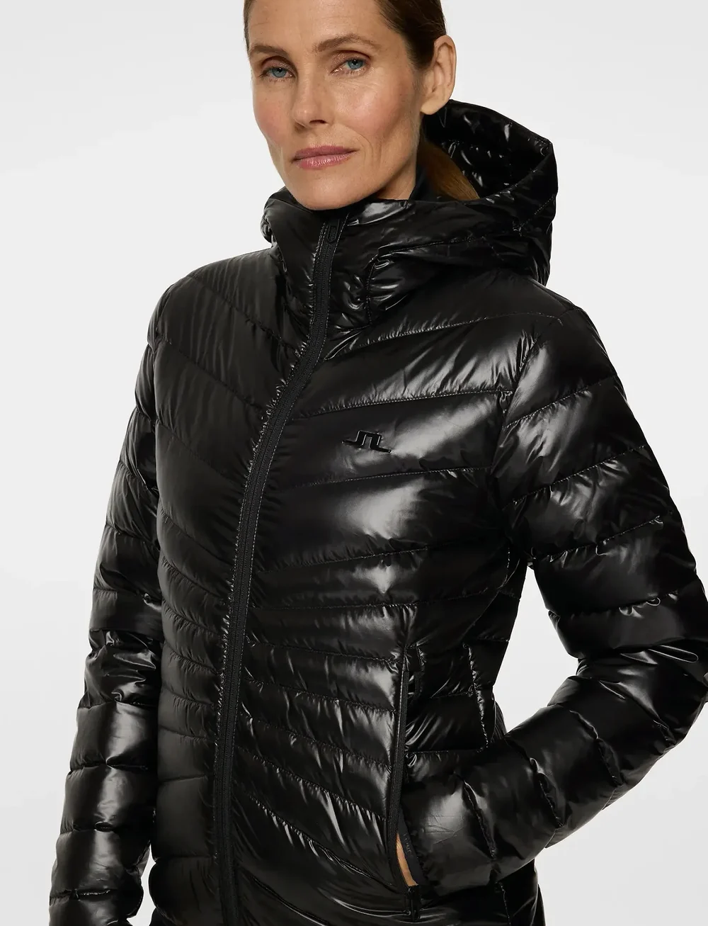 J. Lindeberg - Lara Light Down Hood - sulejoped ja voodriga joped - black - 5