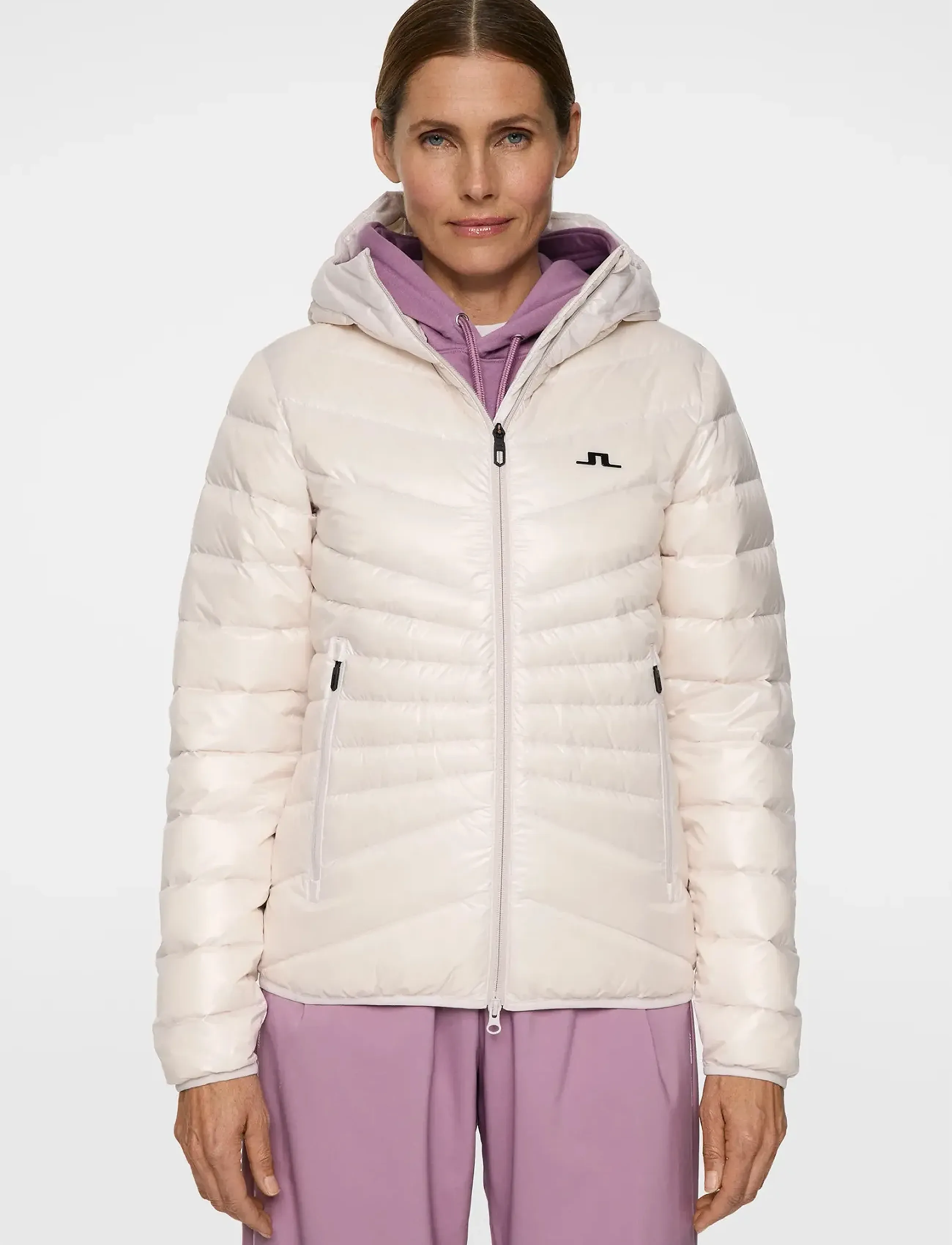 J. Lindeberg Lara Light Down Hood - J.Lindeberg - GREY LILAC / cream