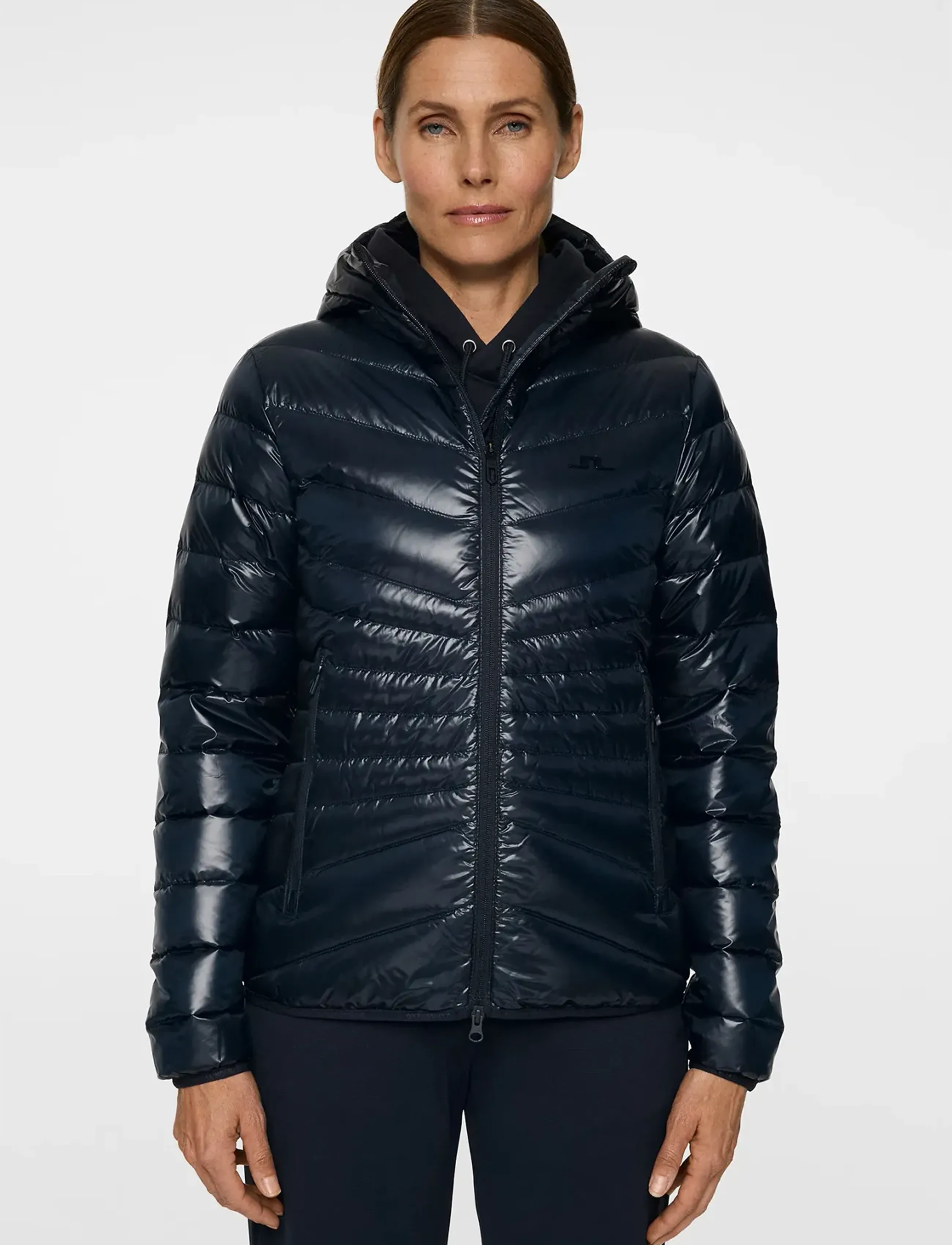 J. Lindeberg Lara Light Down Hood, XS, Navy, Jakker > Vatteret Jakke, Dame
