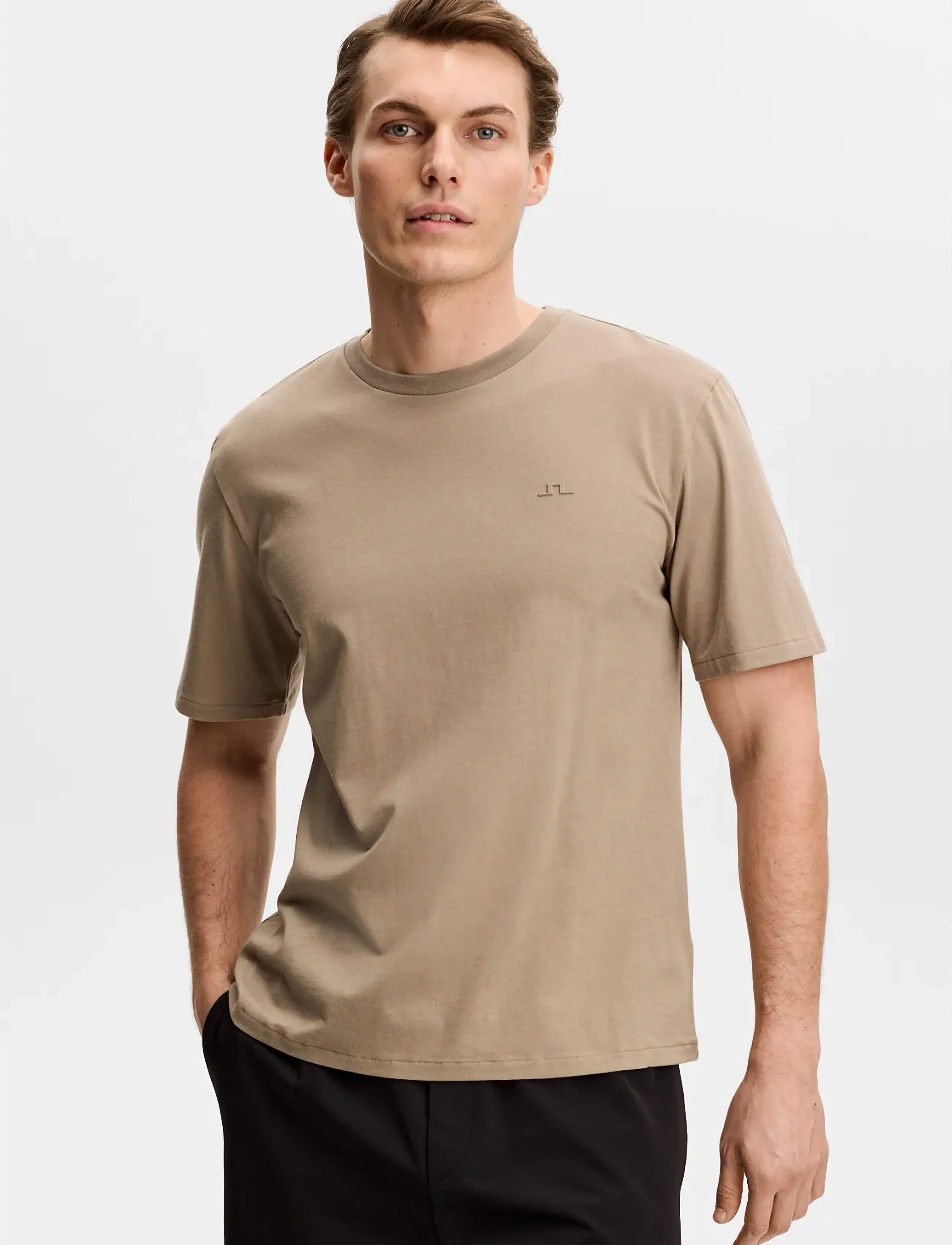 J. Lindeberg Alpha T-Shirt, Mænd, Basic T-shirt, Beige, Str: S