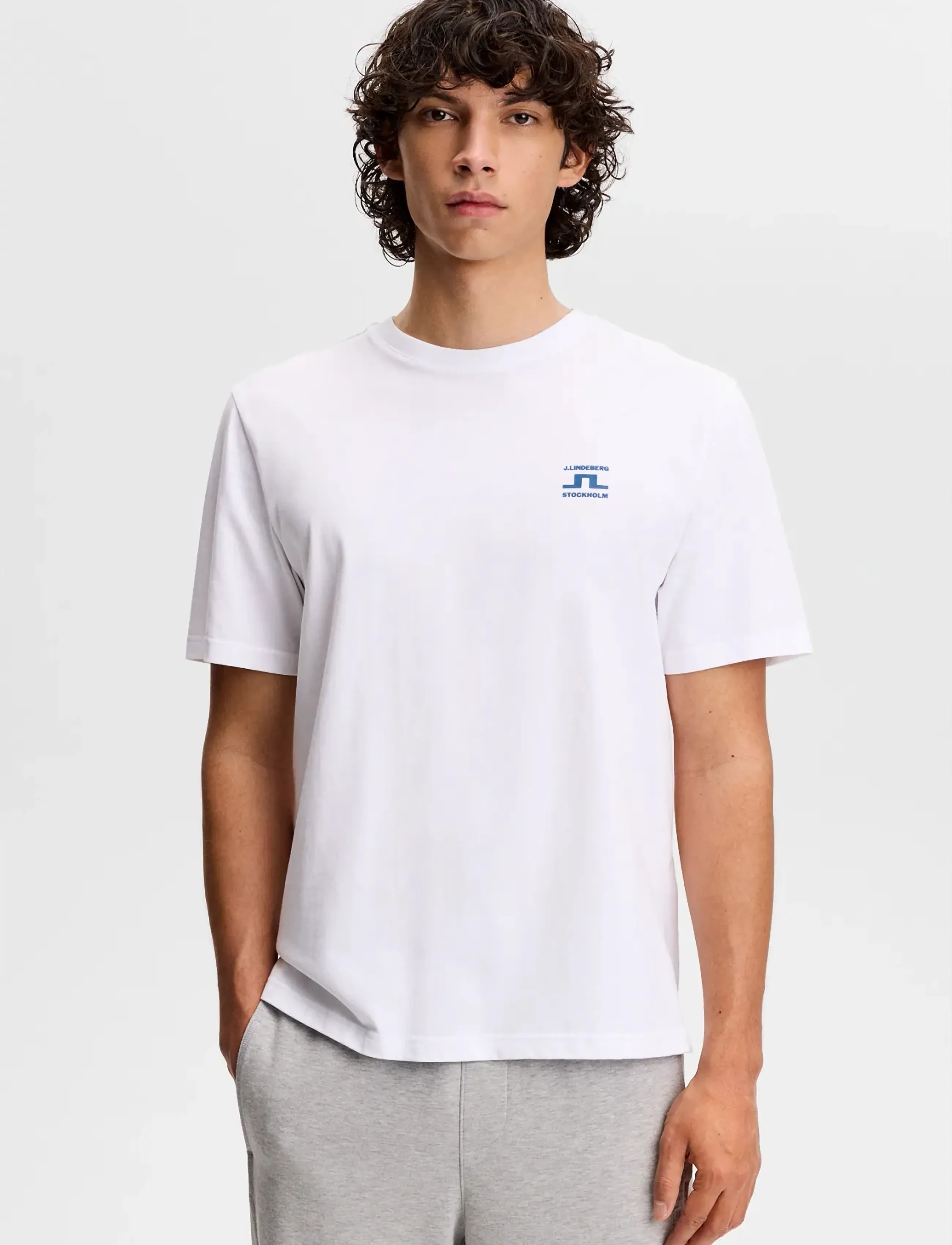 J. Lindeberg Parcie Seasonal Tee, XL, T-shirts, Weiß - Short-sleeved, Männerswear