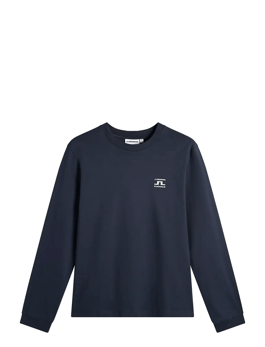 J. Lindeberg - Parcie Longsleeve Tee - långärmade t-shirts - jl navy - 1