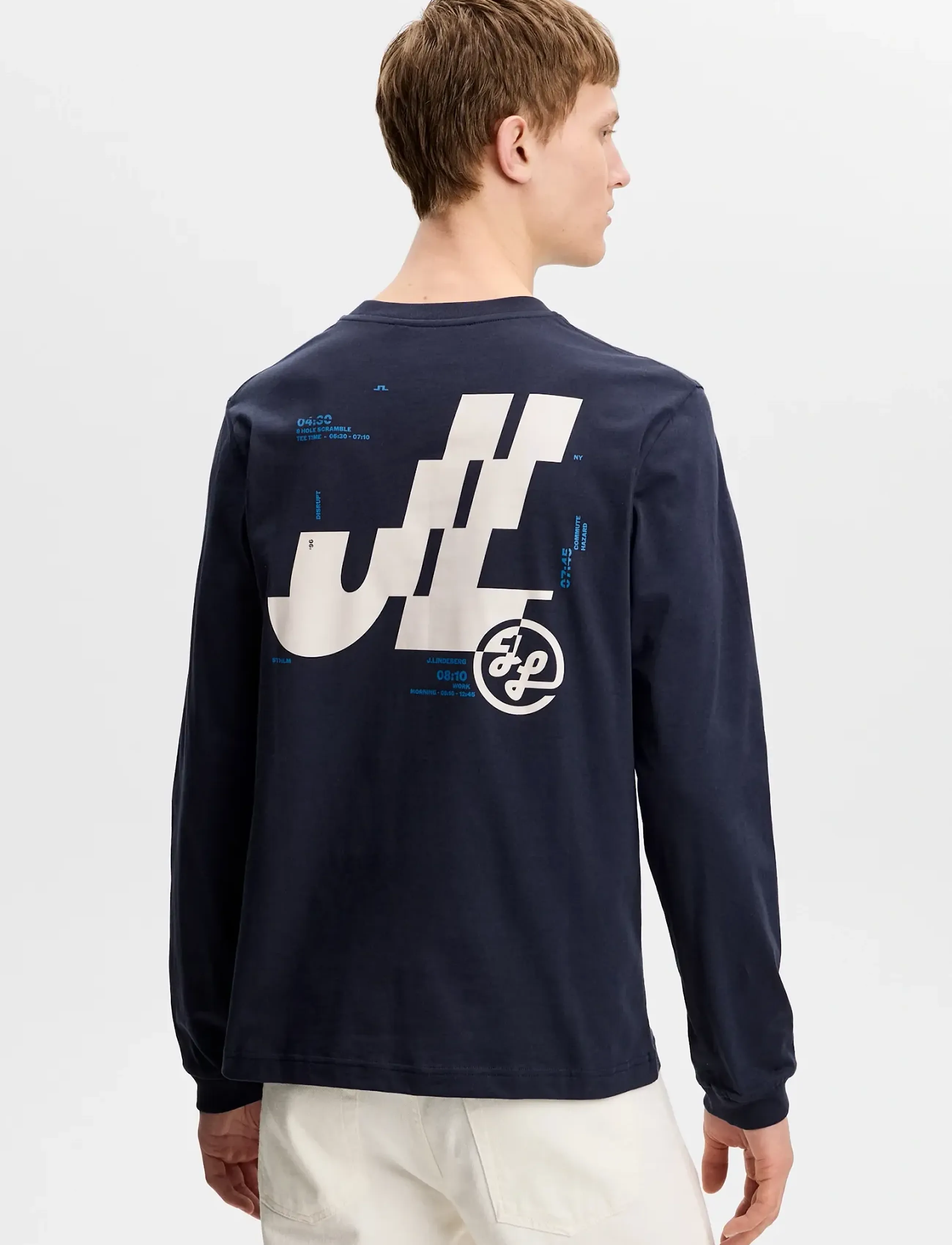 J. Lindeberg - Parcie Longsleeve Tee - långärmade t-shirts - jl navy - 2