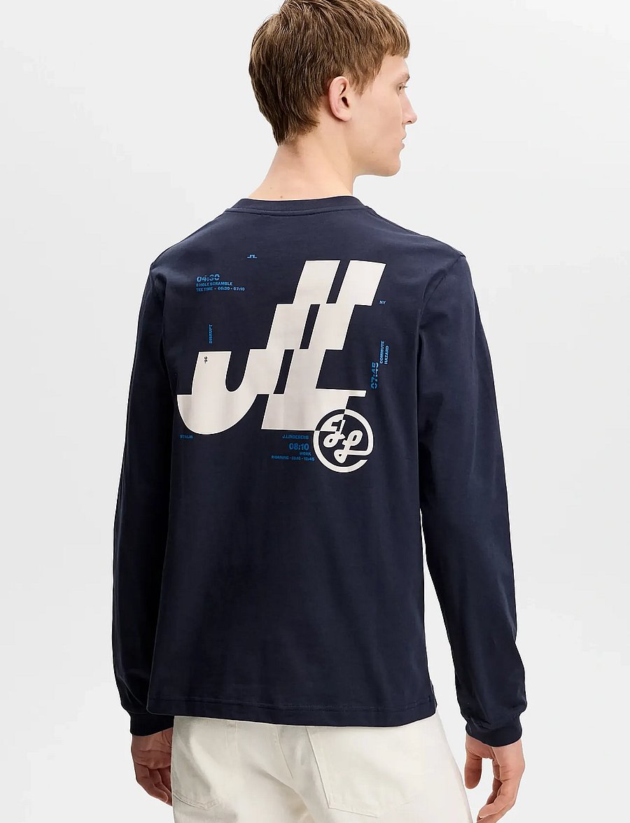 J. Lindeberg - Parcie Longsleeve Tee - långärmade t-shirts - jl navy - 2