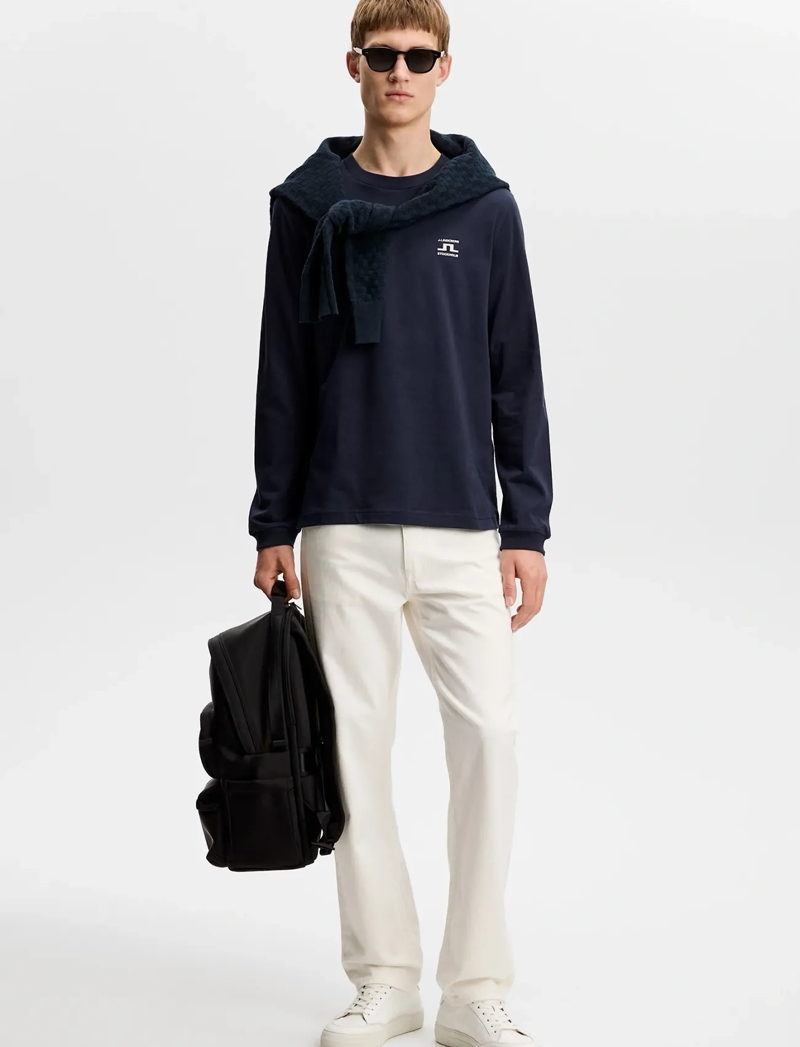 J. Lindeberg - Parcie Longsleeve Tee - långärmade t-shirts - jl navy - 3