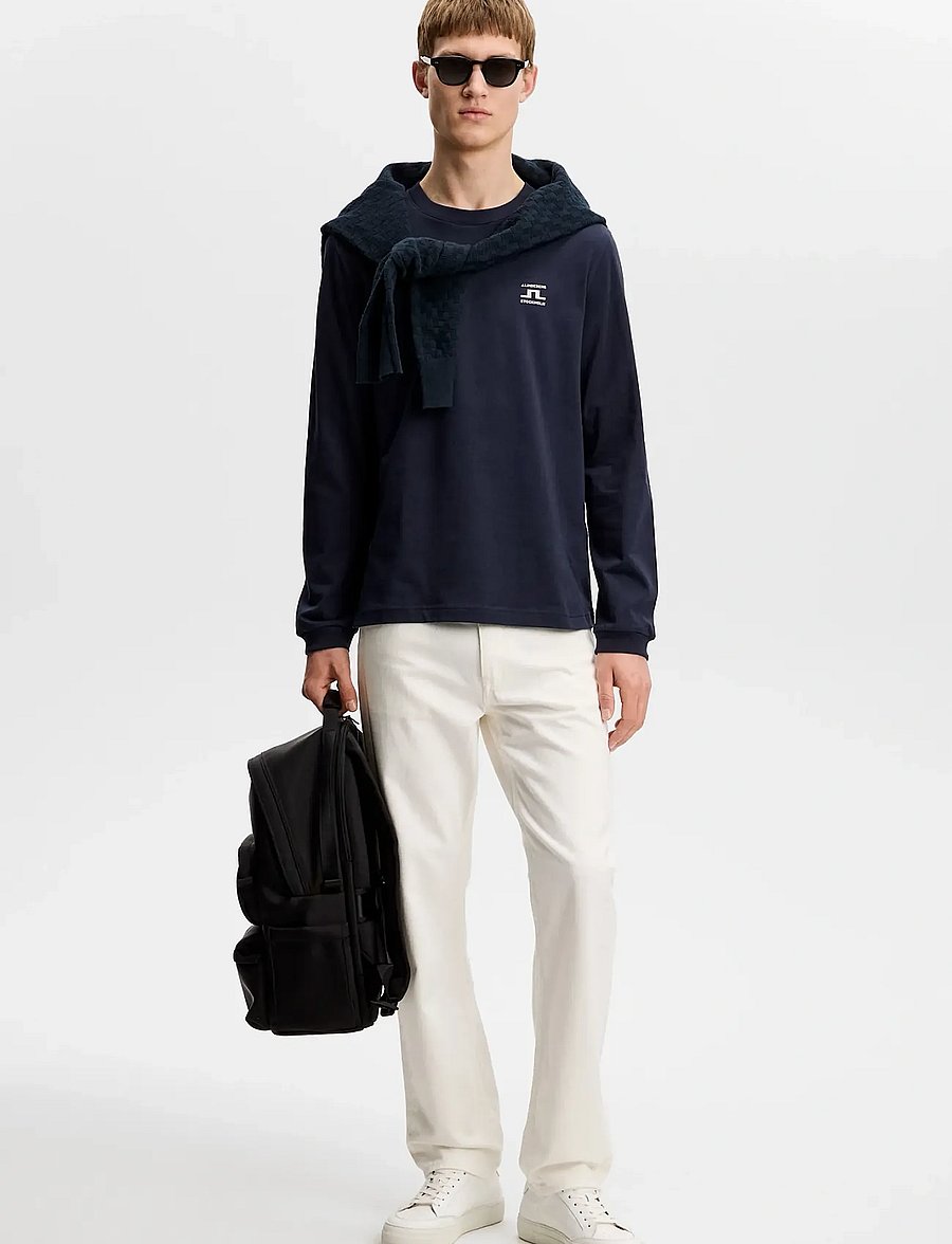 J. Lindeberg - Parcie Longsleeve Tee - långärmade t-shirts - jl navy - 3