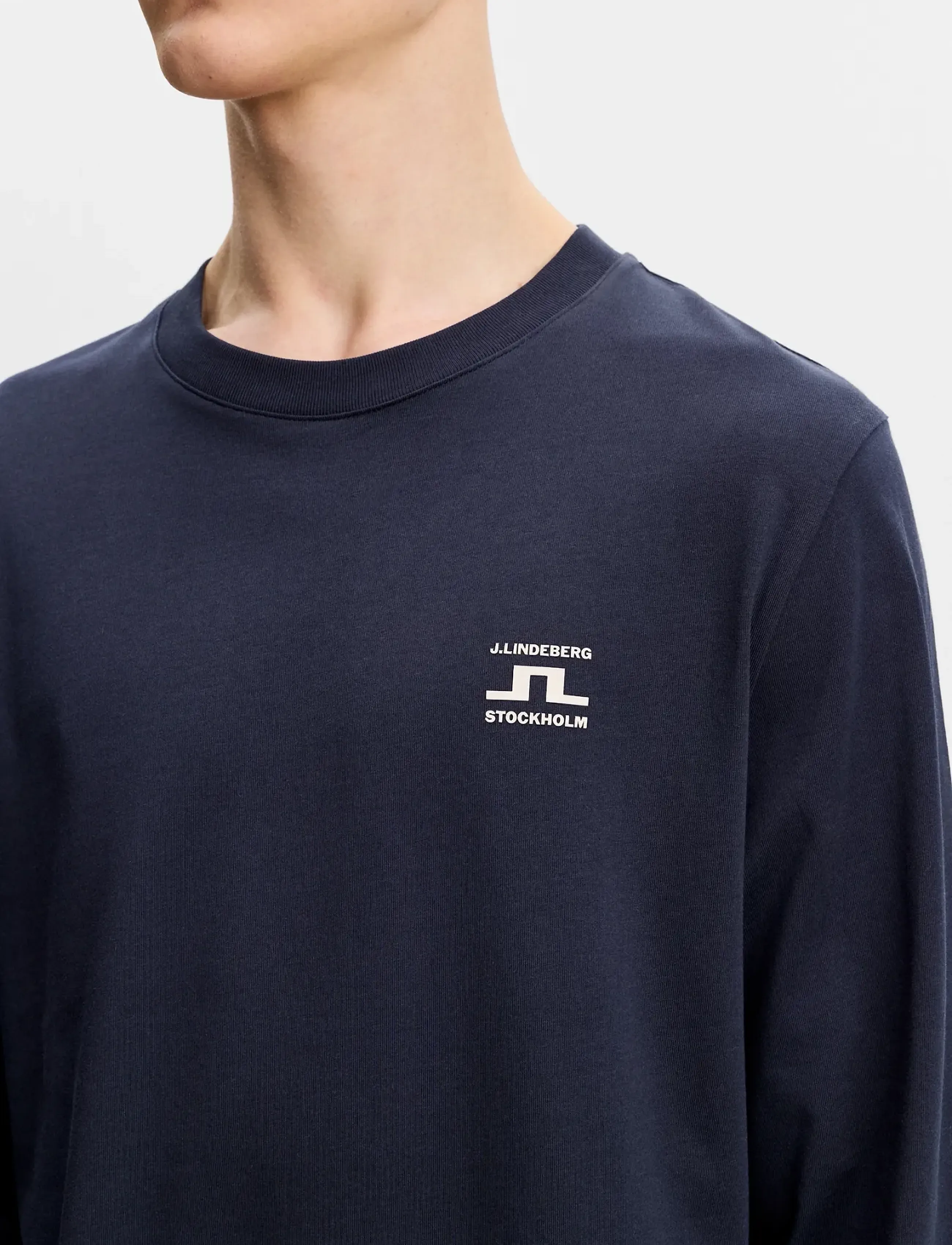 J. Lindeberg - Parcie Longsleeve Tee - långärmade t-shirts - jl navy - 4