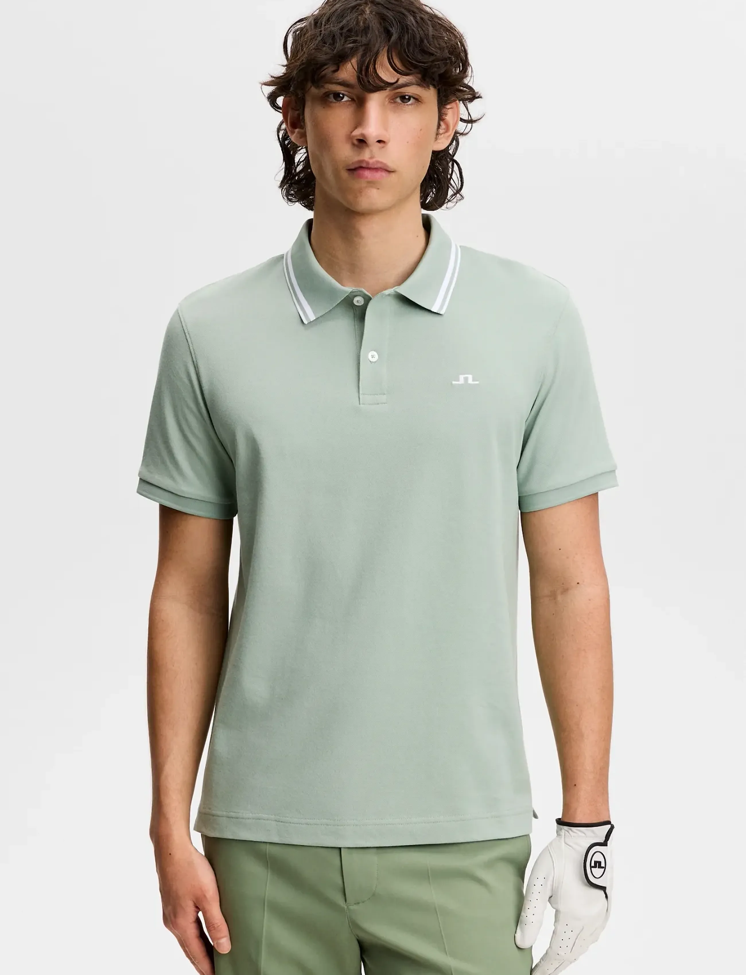 J. Lindeberg Joey Tipping Polo, S, Green, Sport Polos > Sport Short-sleeved Polos, Herre
